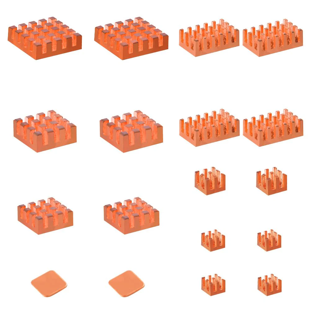 GeeekPi 18PCS Pure Copper Heatsinks for Raspberry Pi 5/4B, CPU Cooler with Thermal Conductive Adhesive Tape - Image 4