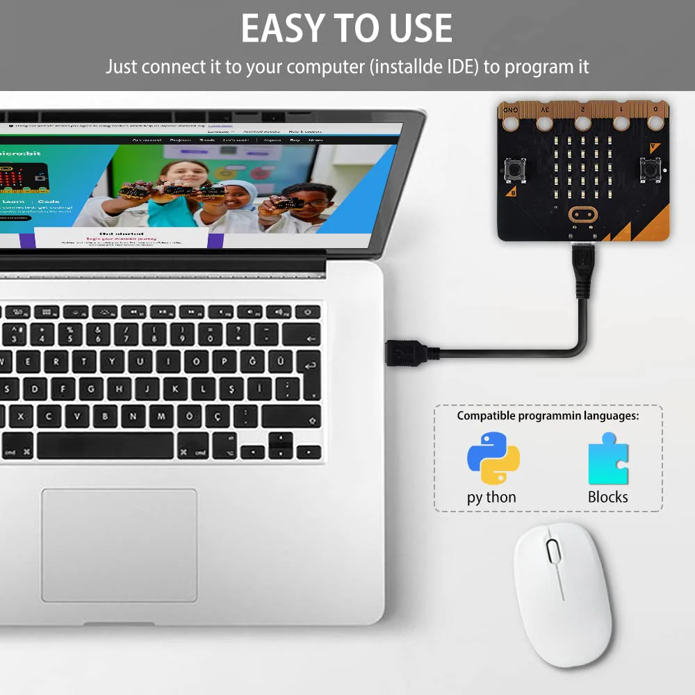 GeeekPi BBC Micro:bit V2.2 MB V2 Development Board for Coding and Programming (Micro USB Cable and Battery Holder Are Included) - Image 6