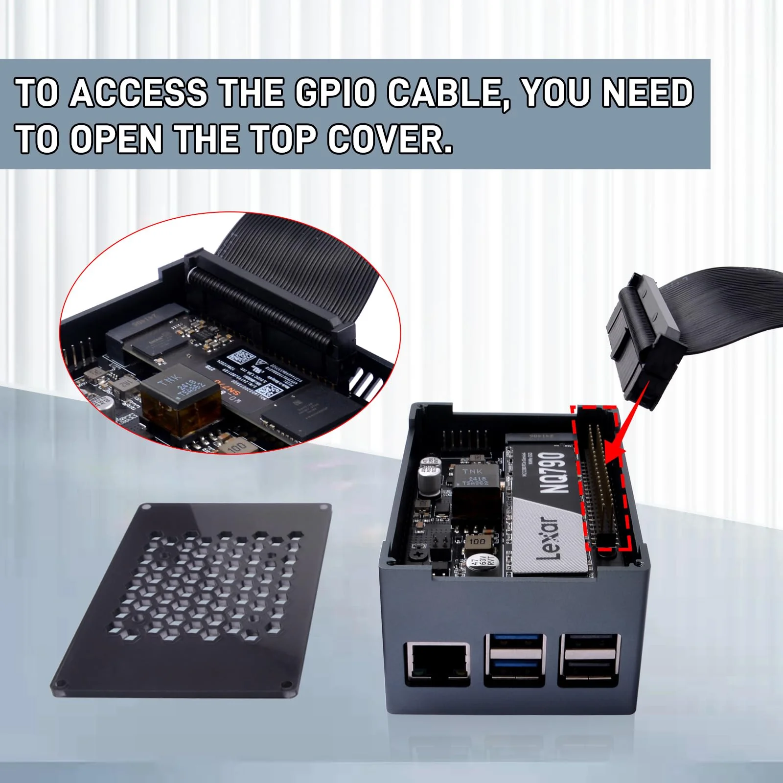GeeekPi P33 M.2 NVME M-Key PoE+ Hat with Official Pi 5 Active Cooler and Aluminum Case for Raspberry Pi 5, Support M.2 NVMe SSDs 2230/2242/2260/2280 - Image 6