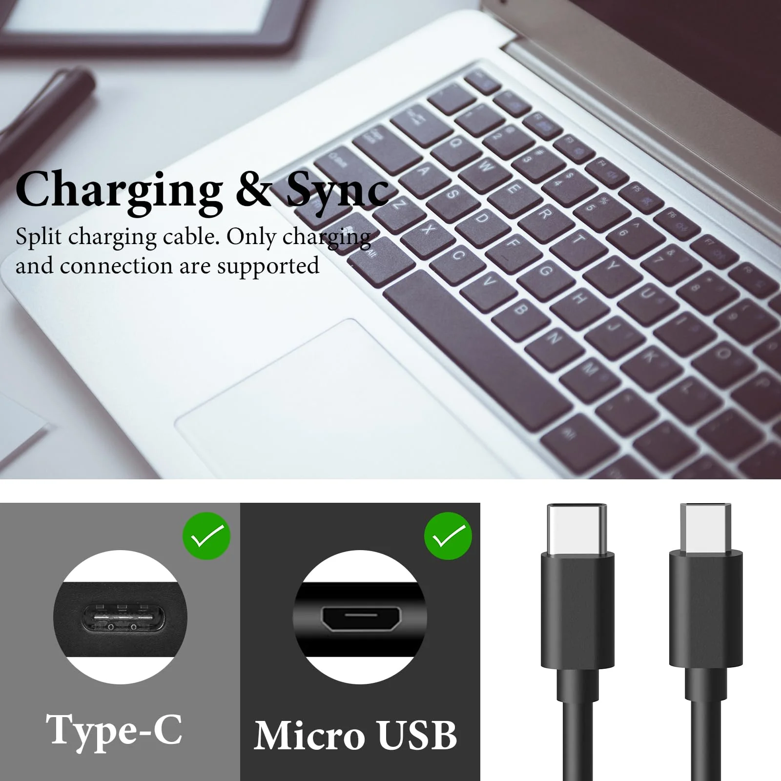 GEEKRIA for Creators USB C to Micro USB Microphone Cable 1.6 ft / 50 CM, Compatible with Shure MV7, MV88+, MV5, MV51, MVi, Mic Cord (Black) - Image 4