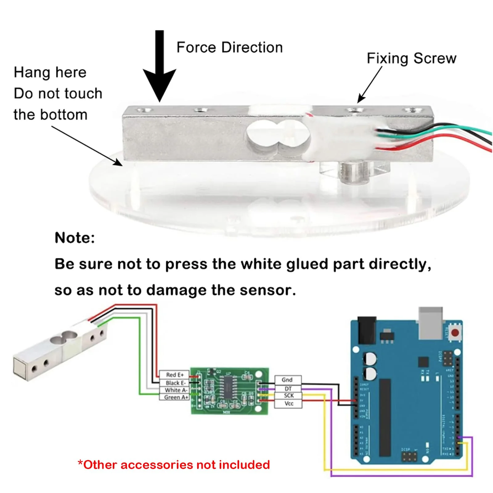 Geekstory 2 kg Digital Load Cell Weight Sensor + HX711 AD Weighing Sensor Module High Precision for Arduino DIY Electronic Portable Kitchen Scale (2 Sets) - Image 4