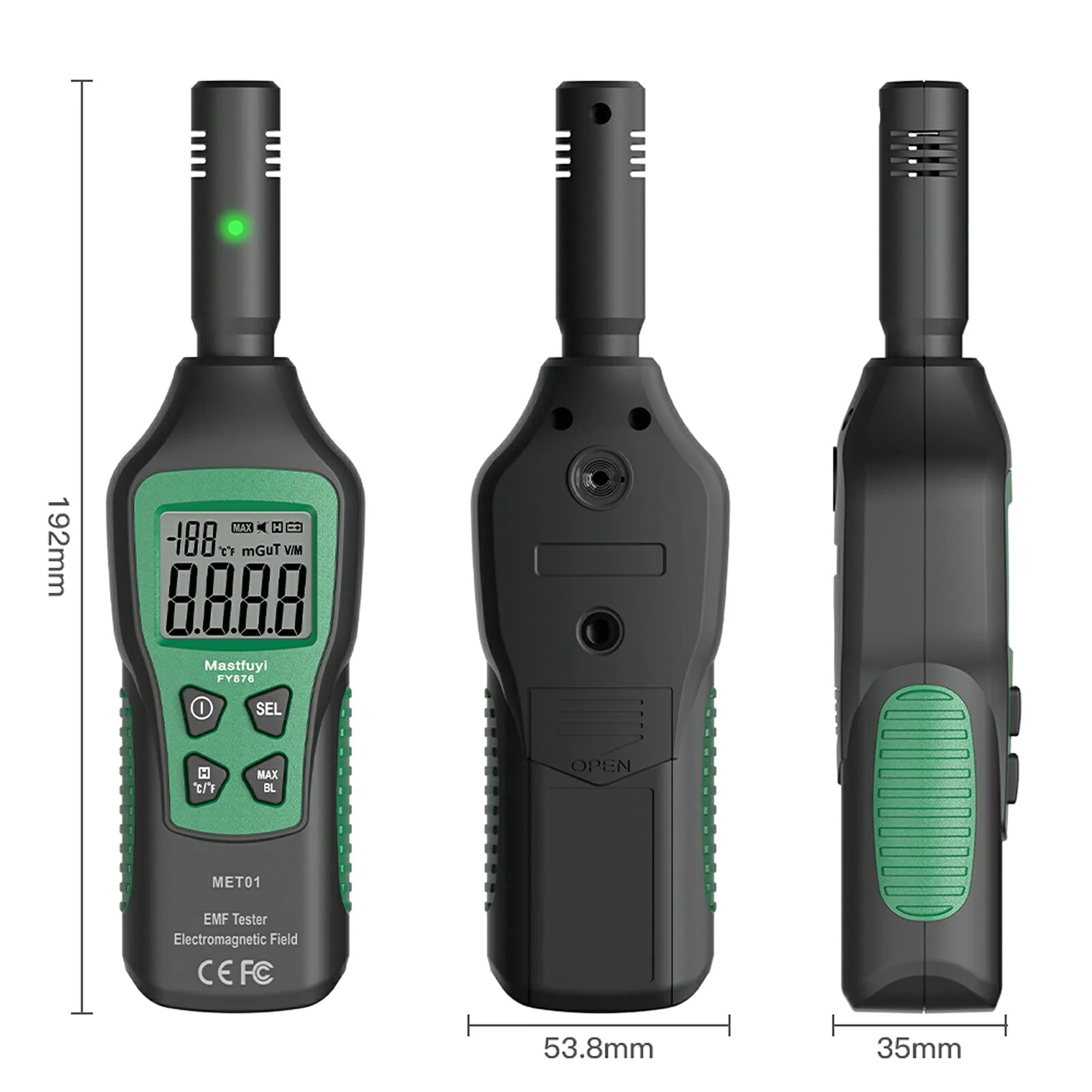 Geiger Counter, EMF Meter Radiation Detector 3 in 1 Digital Radiation Detector Rechargeable Digital Detector Mini EMF Detector with LCD Backlight for Home, Office, Outdoor - Image 8