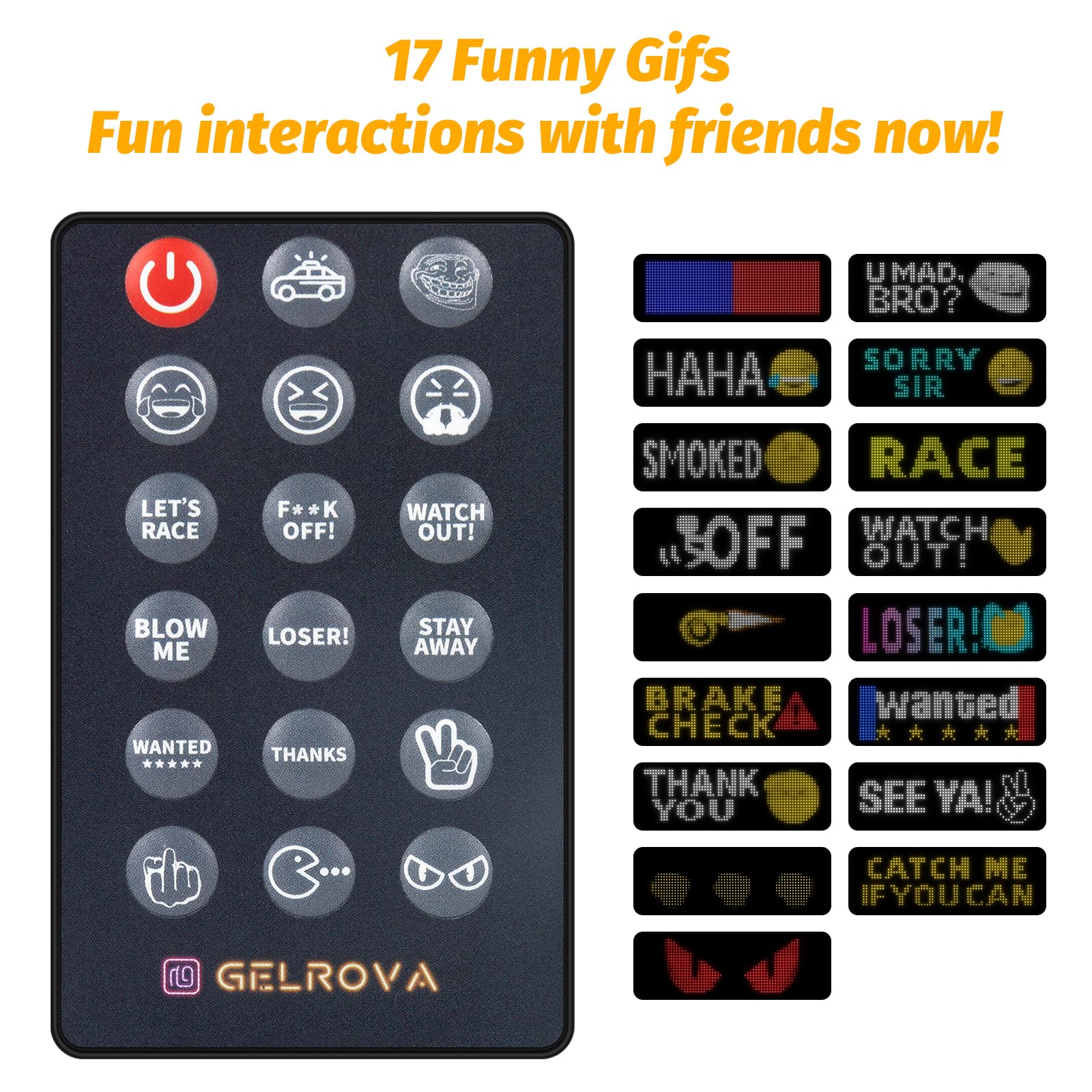 Gelrova Dynamic LED Devil Eye Lights, (13.8“ x 3.9") Programmable Matrix, USB-Powered 13.8“ x 3.9" - Image 3