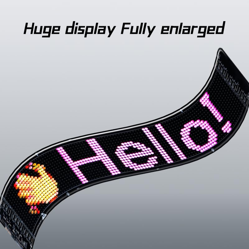 Gelrova Dynamic LED Devil Eye Lights, 23.6" x 4.7" Mega LED Car/Store Display, Jumbo Programmable Panel, USB-Powered, App/Remote Control, Custom Scrolling Text & GIFS for Trucks, Shops, Events 23.6" x 4.7" - Image 8