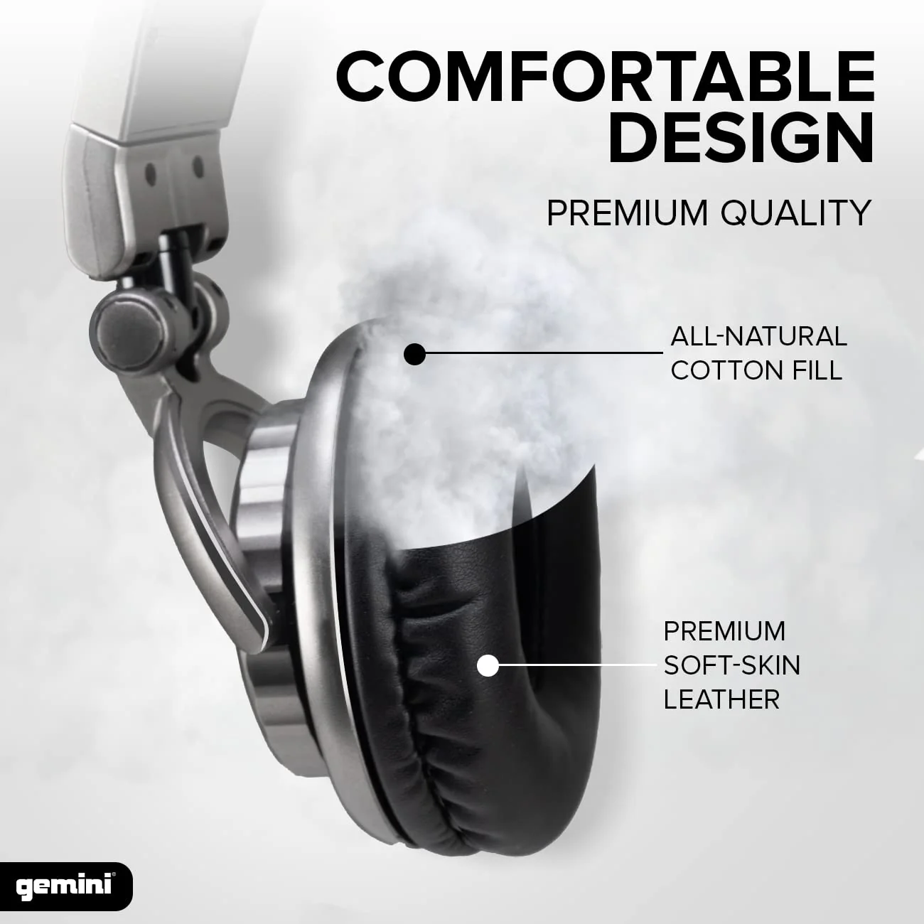 Gemini Sound DJX-500 Professional DJ Headphones, Over-Ear, Wired, 90°/180° Rotating Joints, 57mm Drivers, Padded Ear Cups - Ideal for Studio Monitoring - Image 5