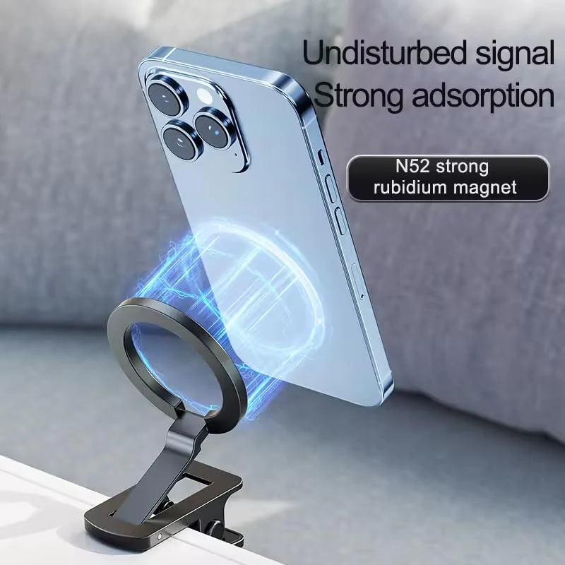 Generic LEONIDIS Universal Clip-On Magnetic Adjustable Multipurpose Phone Holder Mount for Desk Plane Car Table, Black - Image 3