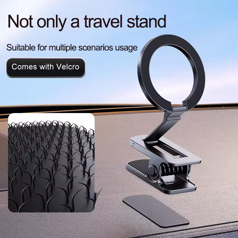 Generic LEONIDIS Universal Clip-On Magnetic Adjustable Multipurpose Phone Holder Mount for Desk Plane Car Table, Black - Image 4