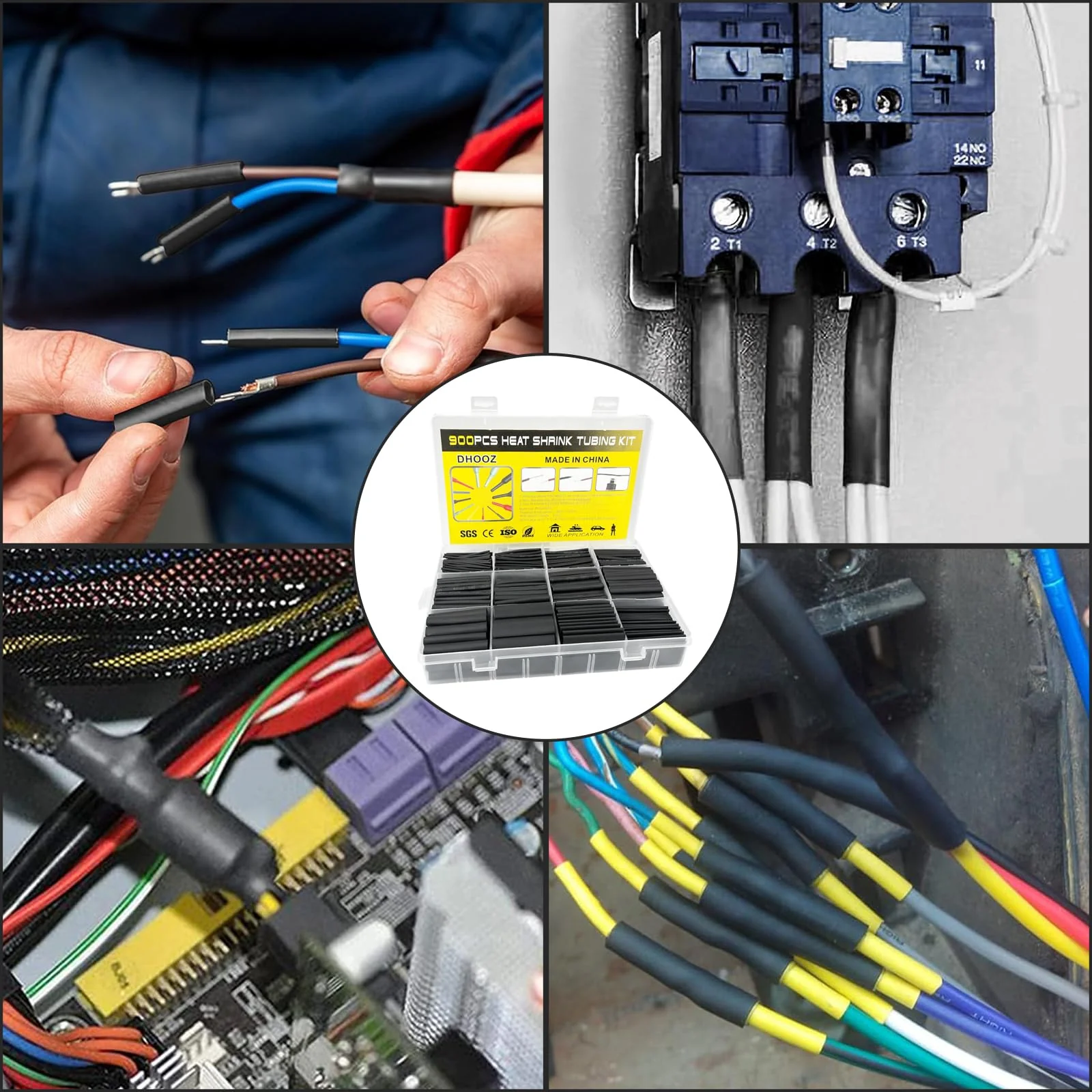 Gentpovth 900 Piece Heat Shrink Tube Set, Heat Shrink Tubing Assortment Ratio 2:1, 45 mm Length with 12 Different Sizes, for Electrical Insulation, Cable Repairs and Wire Connections - Image 2