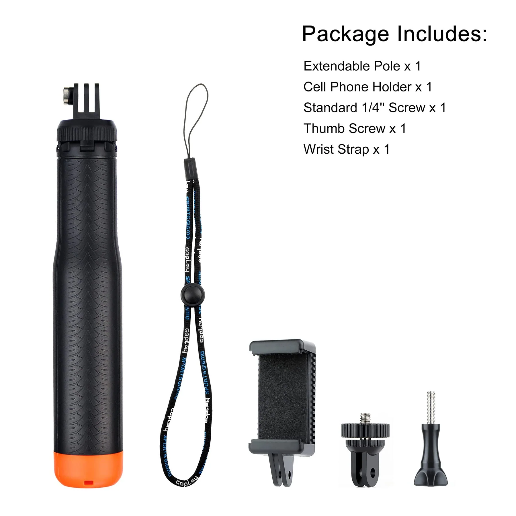 GEPULY Waterproof Telescopic Selfie Stick Floating Hand Grip Tripod for GoPro Hero 10 9 8 7 6 5 4 3 2, Fusion, Max, OSMO and Most Action Cameras - Features as Floating Pole, Hand Grip, Monopod, Tripod Floating Tripod Pole for Action Camera - Image 8