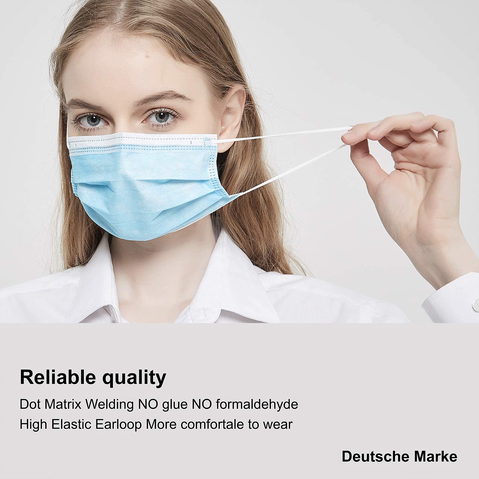 German Brand Masks, Mouth Guards, Disposable Masks, Surgical Masks According to EN 14683 IIR (Pack of 50) - Image 4