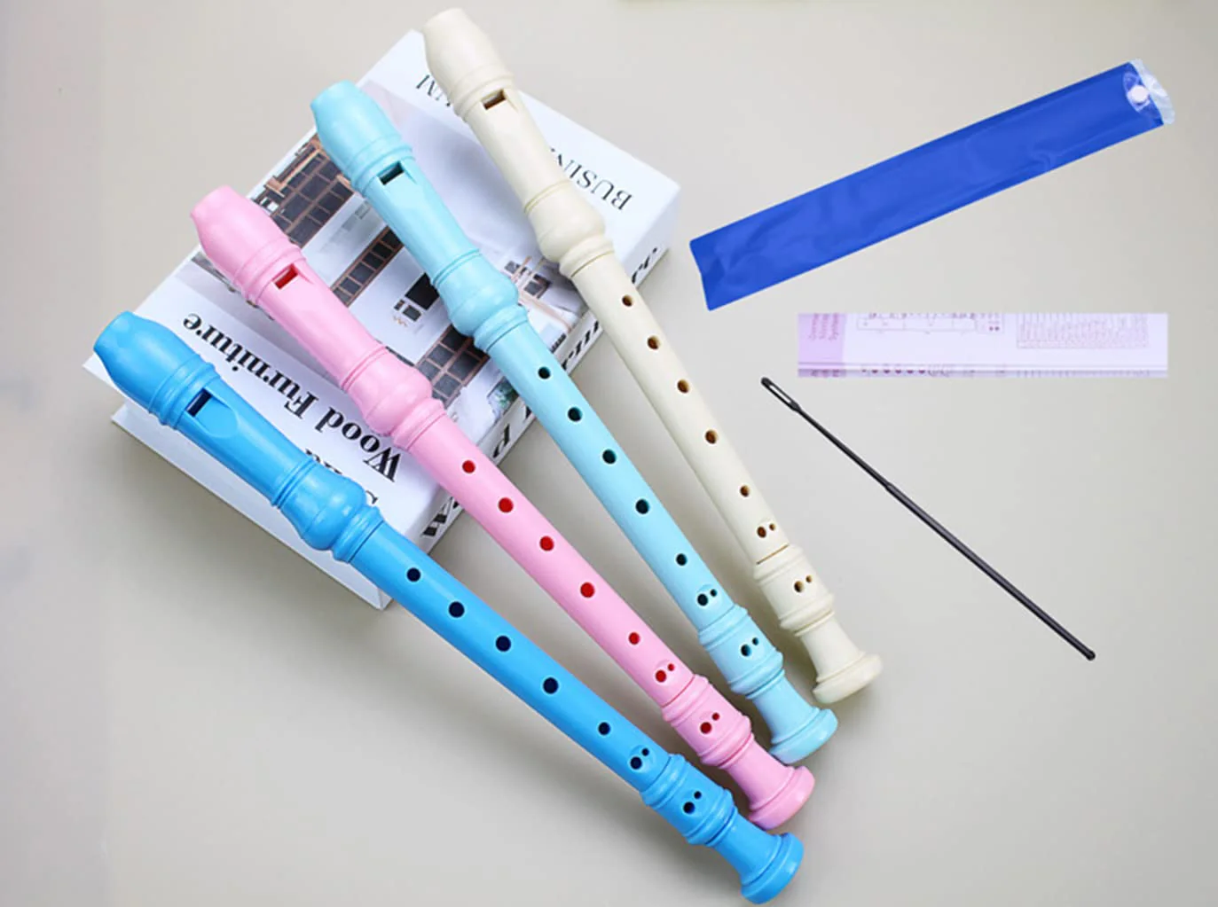 German Style 8 Hole Soprano Recorder Instrument for Chrildren Kids Beginner Graduation or Back to School Gift with Cleaning Rod and Instruction (Purple) Purple - Image 2