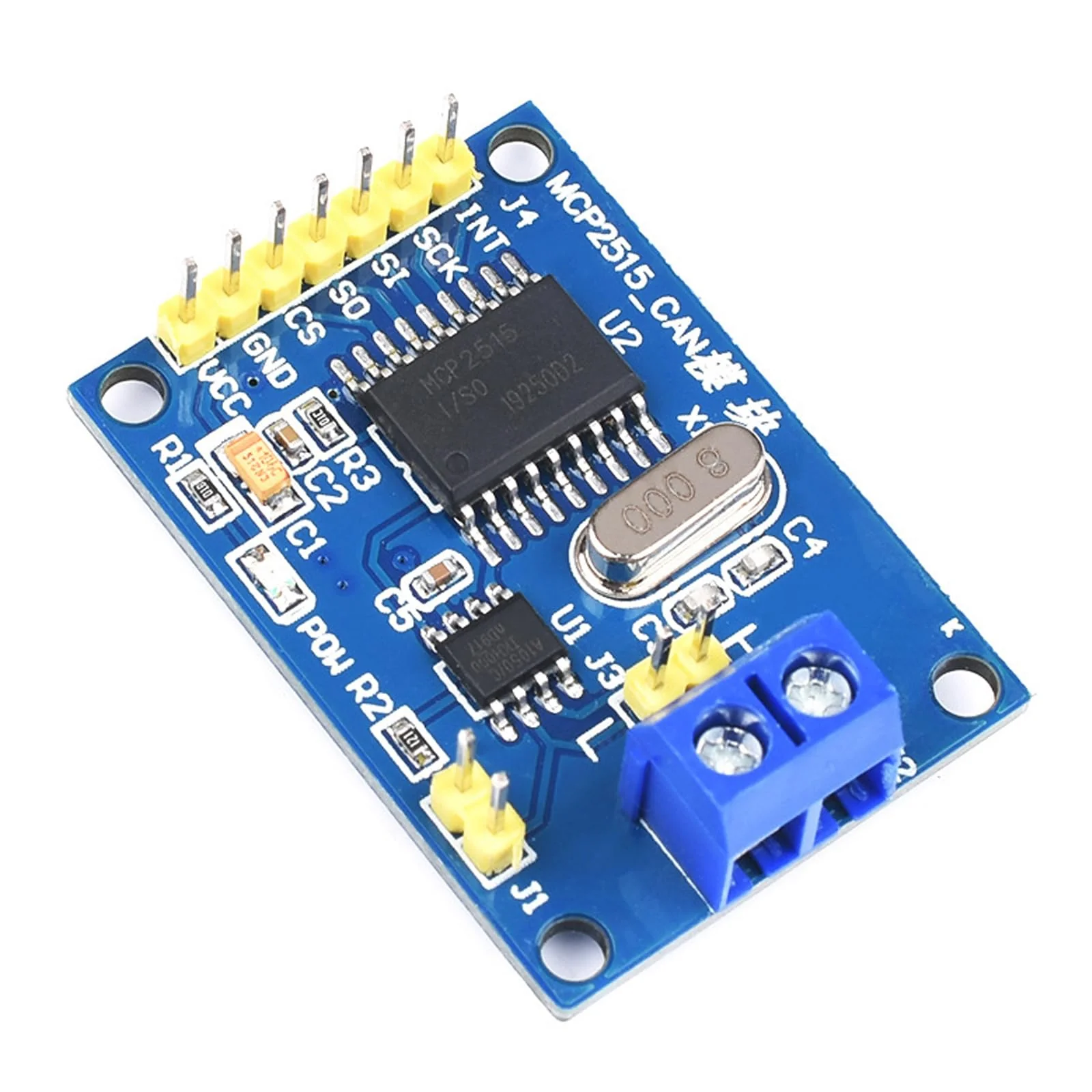 GERUI 5 Pieces CAN-Bus Shield MCP2515 Bus Module SPI Protocol for Arduino SCM 51 MCU ARM Controller with TJA1050 DC 5V Power Supply Converter Development Board - Image 3