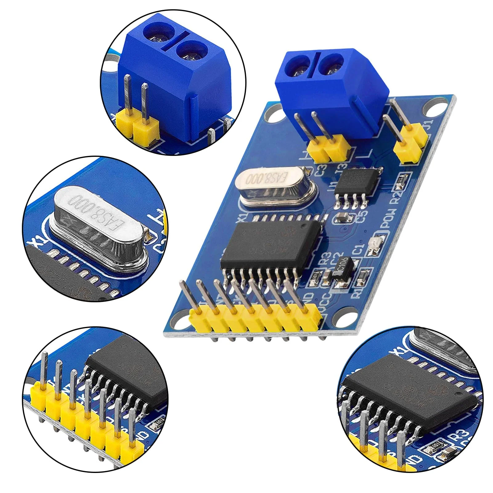 GERUI 5 Pieces CAN-Bus Shield MCP2515 Bus Module SPI Protocol for Arduino SCM 51 MCU ARM Controller with TJA1050 DC 5V Power Supply Converter Development Board - Image 5