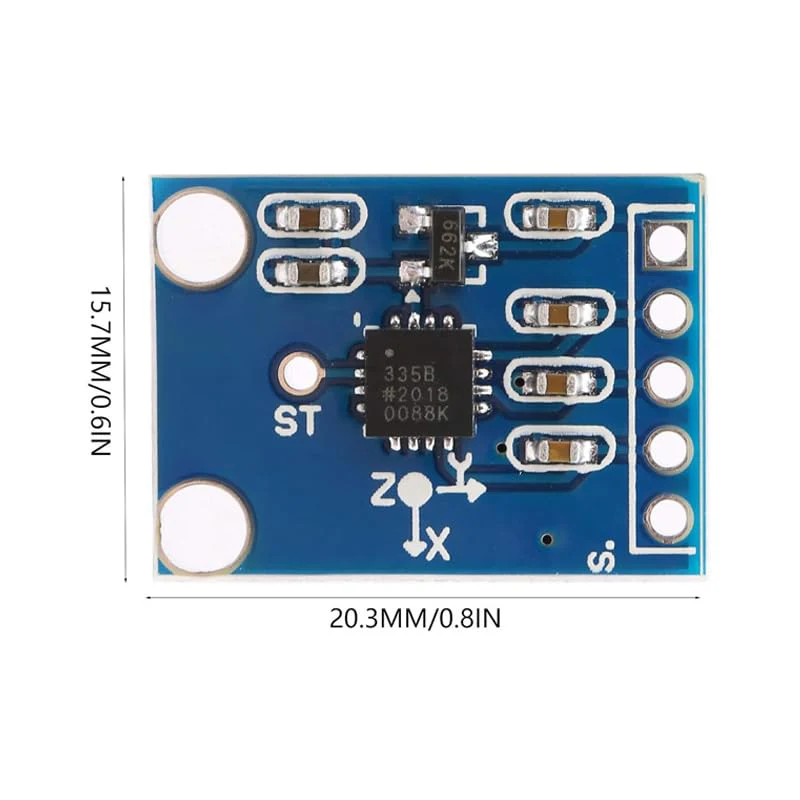 GERUI GY-61 ADXL335 3-Axis Accelerometer Angular Transducer Sensor, Analogue Output 3-5 V Sensor Module Compatible with Arduino, Pack of 2 - Image 3
