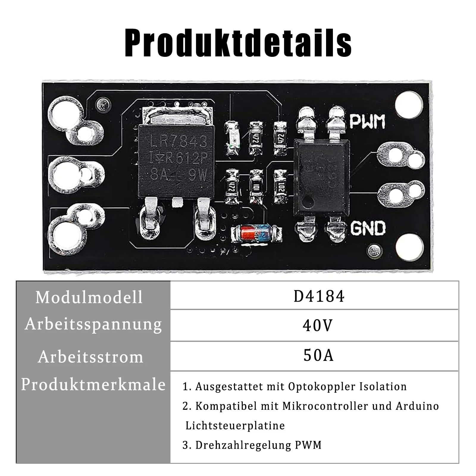 GERUI LR7843 FR120N D4184 MOSFET Control Module 30V 161A 100V 9.4A 40V 50A 3V or 5VSignal 3V or 4V Signal MOS Tube Field Effect Tube Module Replacement Relay for Arduino (D4184) Pack of 6 - Image 5
