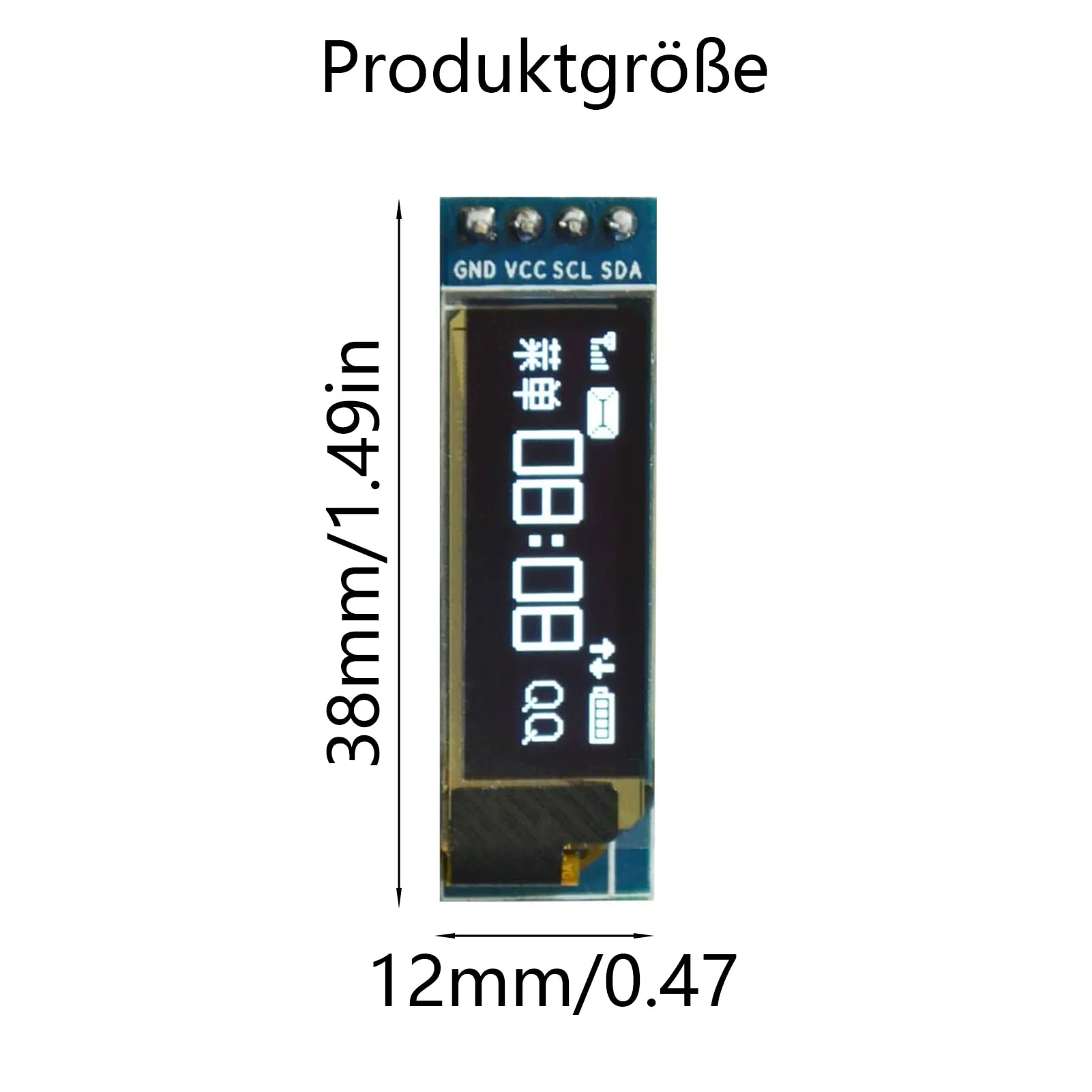 GERUI Pack of 3 0.91 Inch OLED LCD Display Module Screen Tiny Module IIC 128 x 32 LCD Display Device Compatible with Arduino and Other Microcontollers, 3.3 V-5 V, White - Image 2
