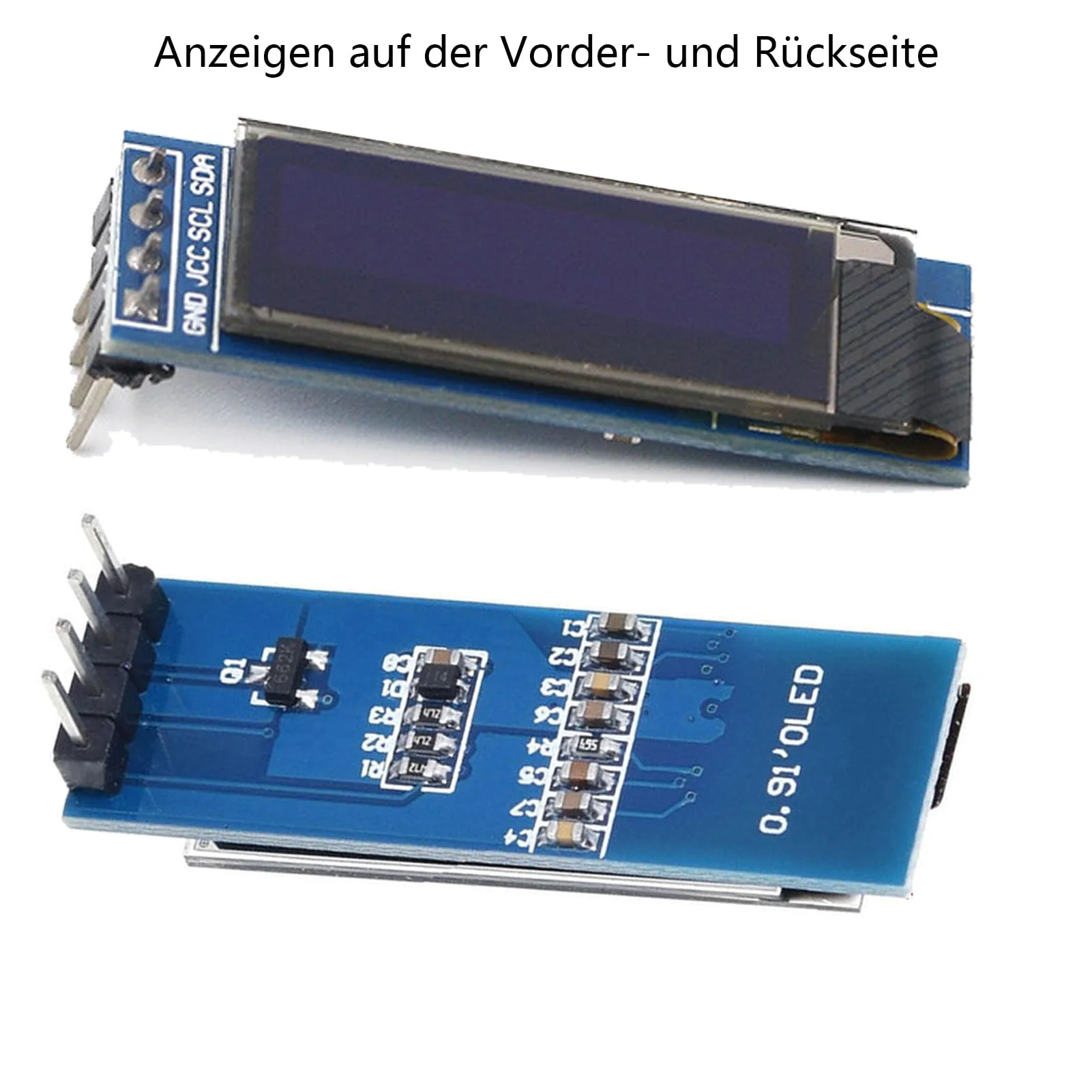 GERUI Pack of 3 0.91 Inch OLED LCD Display Module Screen Tiny Module IIC 128 x 32 LCD Display Device Compatible with Arduino and Other Microcontollers, 3.3 V-5 V, White - Image 3