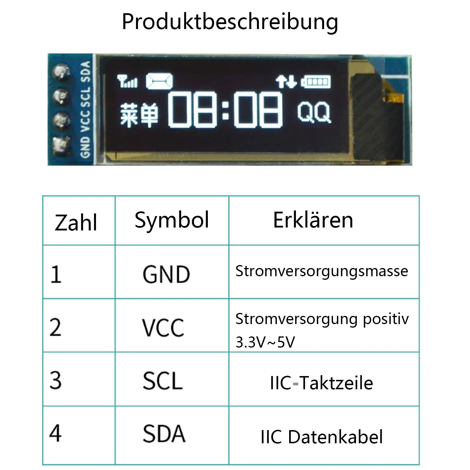 GERUI Pack of 3 0.91 Inch OLED LCD Display Module Screen Tiny Module IIC 128 x 32 LCD Display Device Compatible with Arduino and Other Microcontollers, 3.3 V-5 V, White - Image 4
