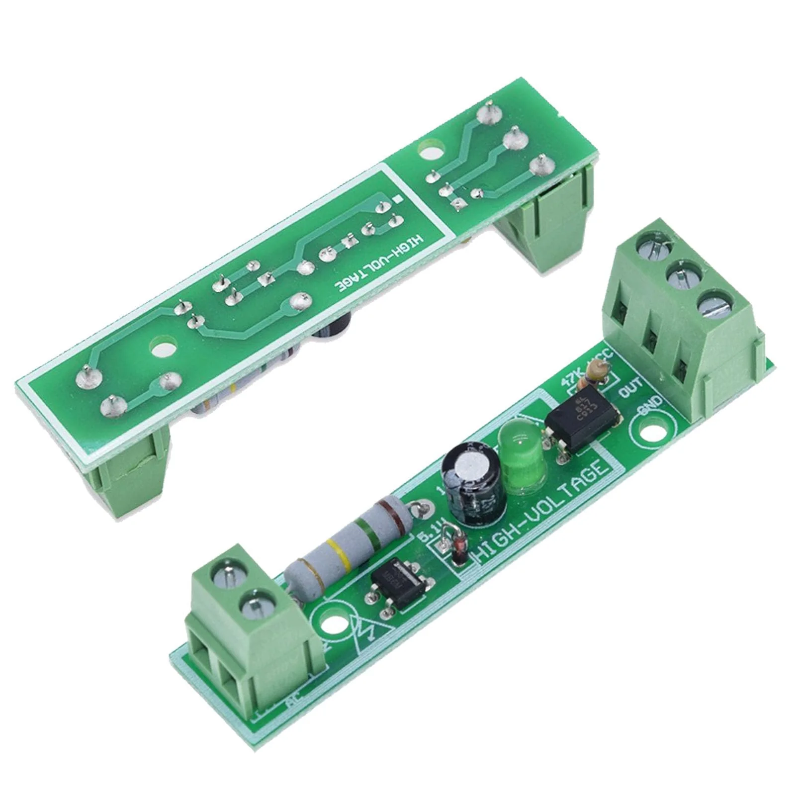 GERUI Pack of 5 1 channel 220 V AC optocoupler module/220 V optocoupler isolation microcontroller/detection of 220 V voltage presence/can be connected to PLCs, TTL level output - Image 4