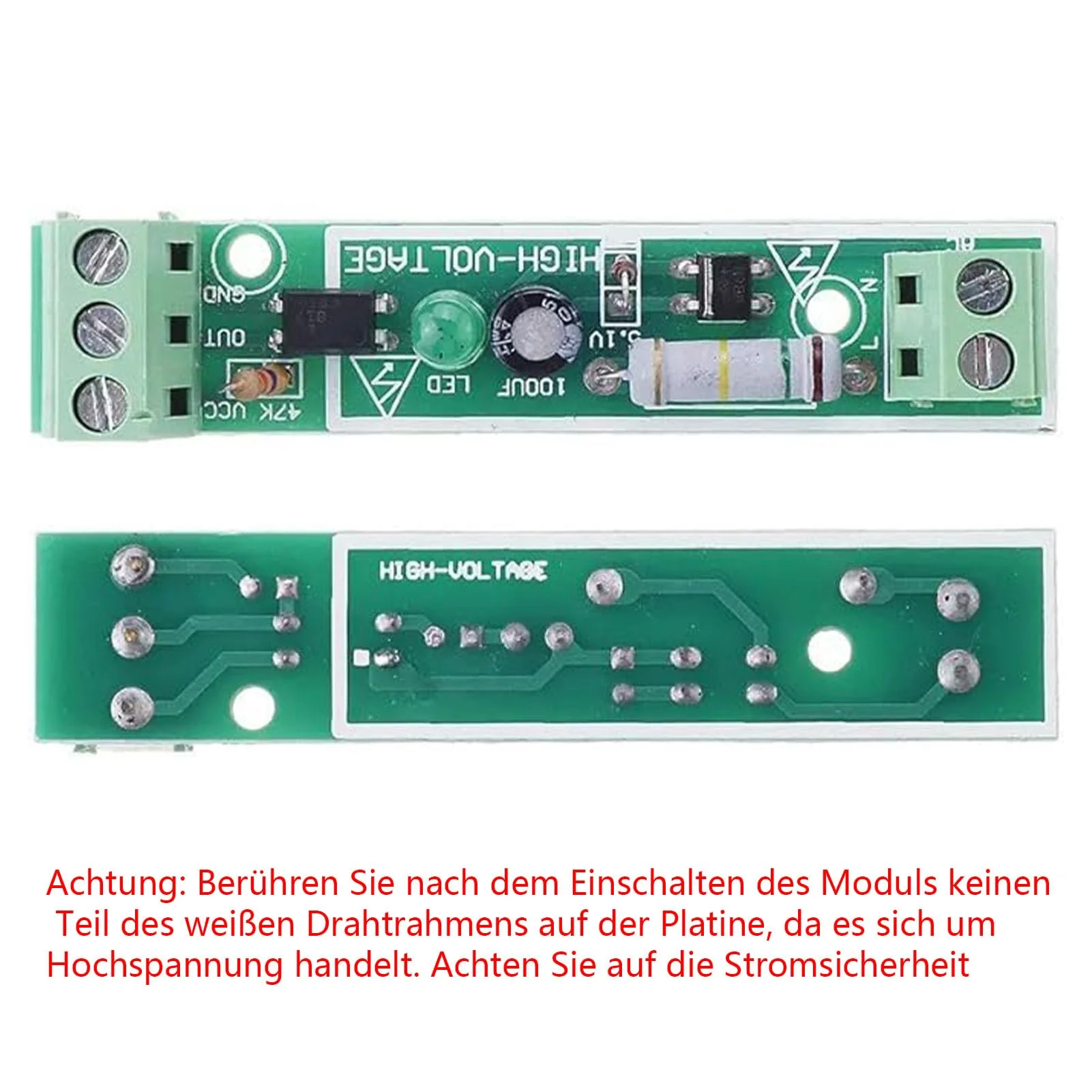 GERUI Pack of 5 1 channel 220 V AC optocoupler module/220 V optocoupler isolation microcontroller/detection of 220 V voltage presence/can be connected to PLCs, TTL level output - Image 5