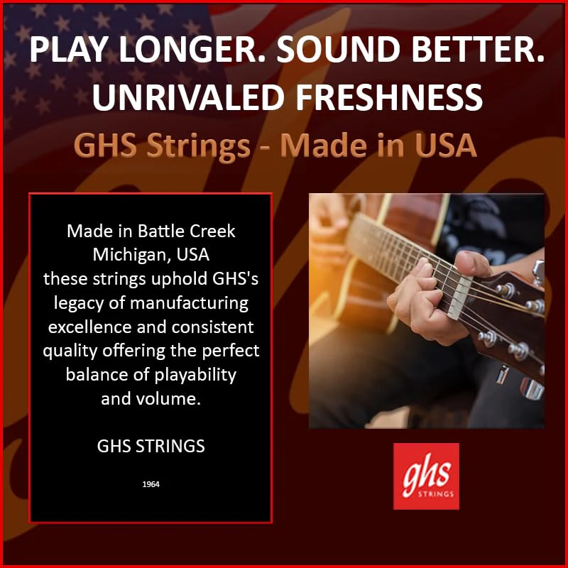 GHS Strings – Phosphor Bronze Acoustic Guitar Strings – Warm, Rich Tone, Balanced & Long-Lasting - For Acoustic, Fingerstyle, Strumming, Country, Rock, S335 Set (M) Medium Gauge 13-56, 3 PACK Standard Medium (13-56) Pack of 3 - Image 5
