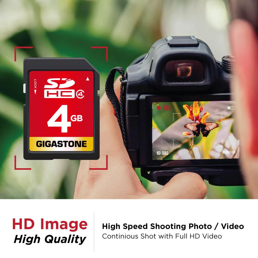Gigastone 4GB SD Card 2 Pack SDHC Class 4 Memory Card for Photo Video Music Voice File DSLR Camera DSC Camcorder Recorder Playback PC Mac POS 2pcs in Pack (Pack of 2), with 2 Mini Cases SD 4GB 2-Pack - Image 3
