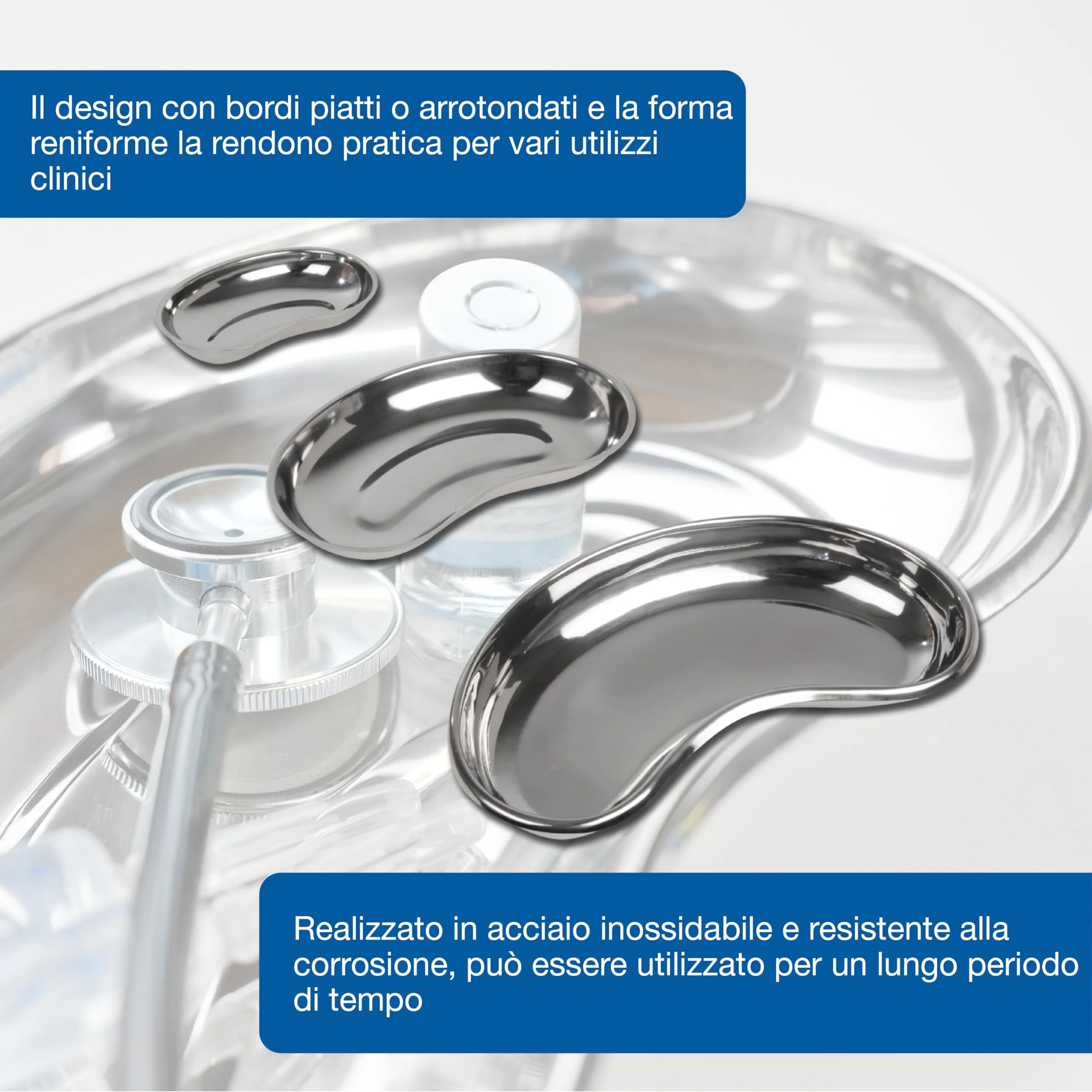 GIMA 26611 Stainless Steel Kidney Dish, 254 mm x 141 mm x 33 mm, capacity 750 ml 254 x 141 x 33 mm - Image 3