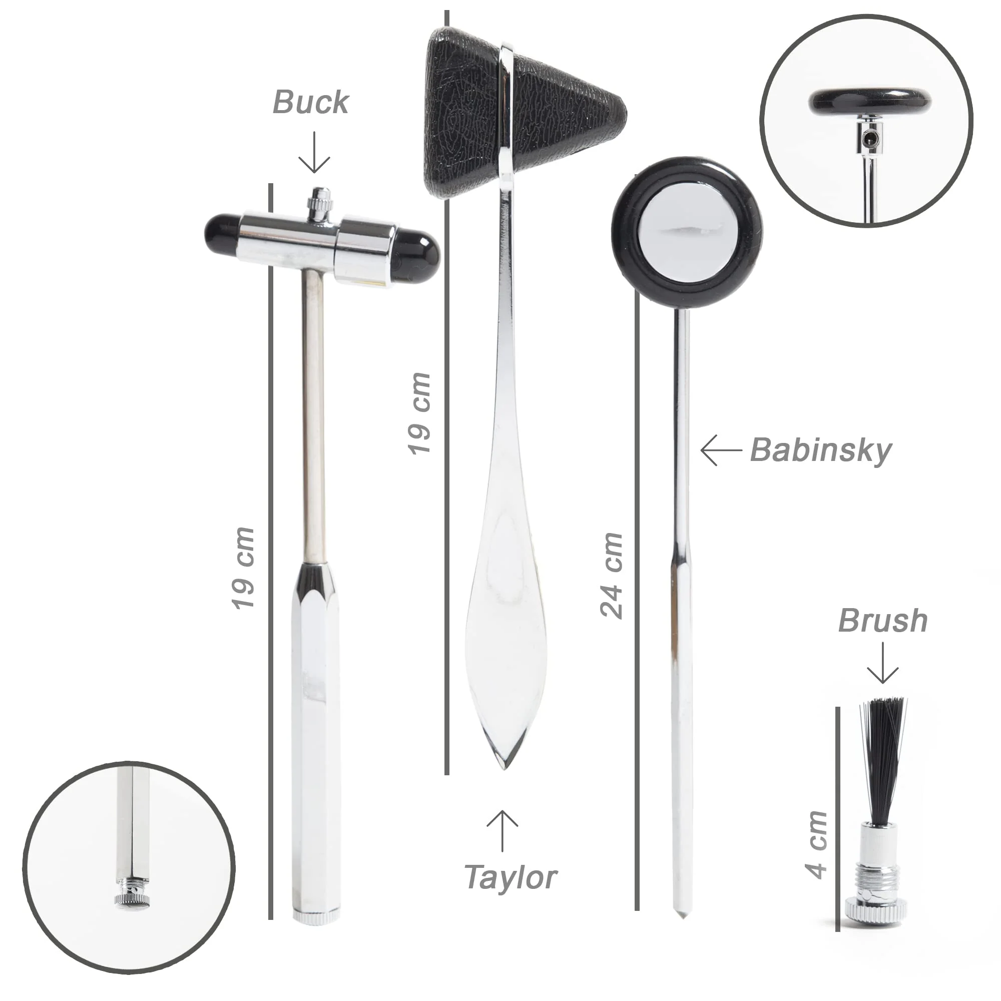 GiMa 31265 Barrel Tap Neurological Kit with 3 Hammer 1 Piece - Image 4