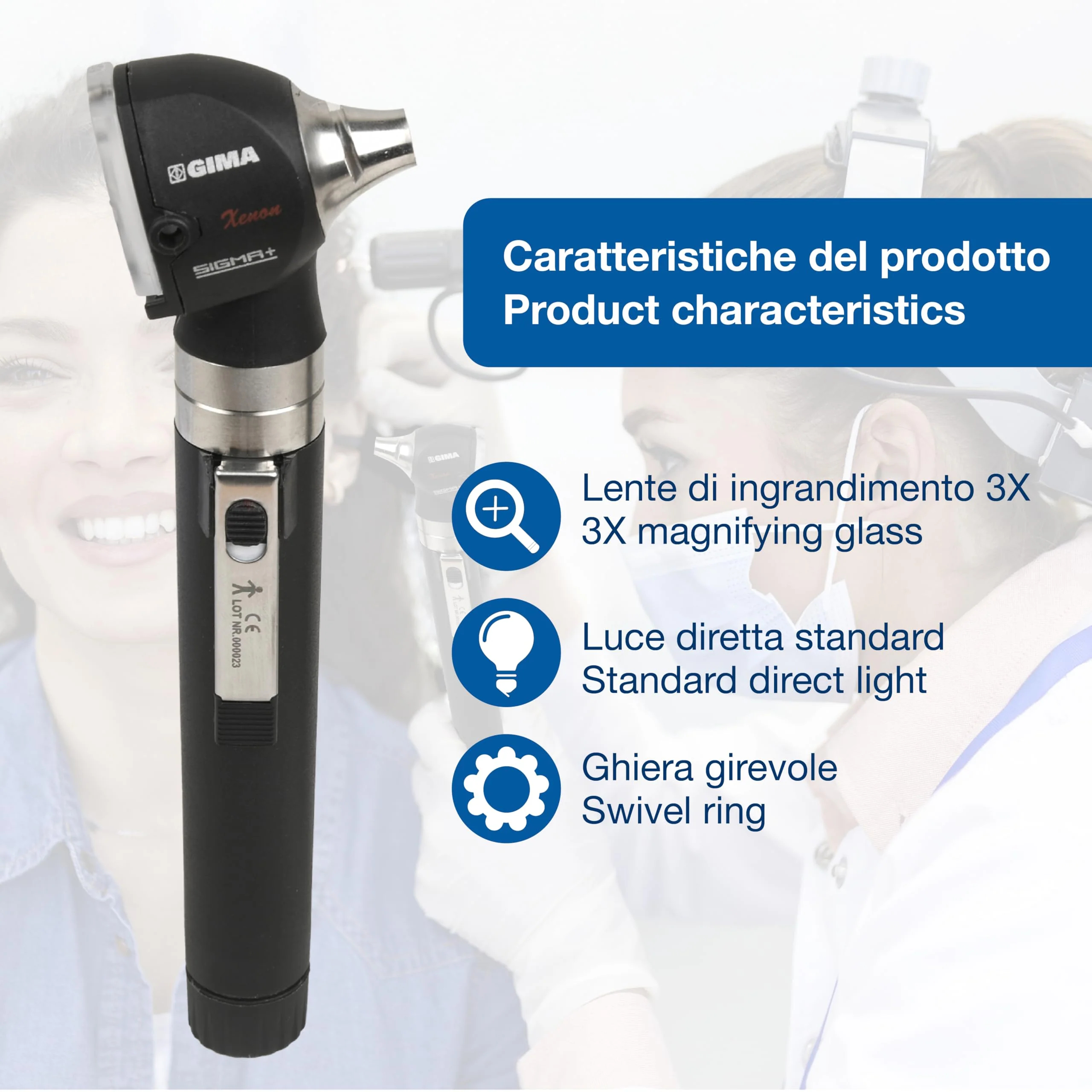 GIMA 31524 Otoscope 2.5V Xenon Halogen Light Pouch Single - Image 6