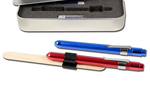 Gima - Delta Professional Blue LED Pen Light with Tongue Depressors Holder (Tongue Depressors Not Included) Supplied in Aluminium Box With tongue depressor holder - Image 4