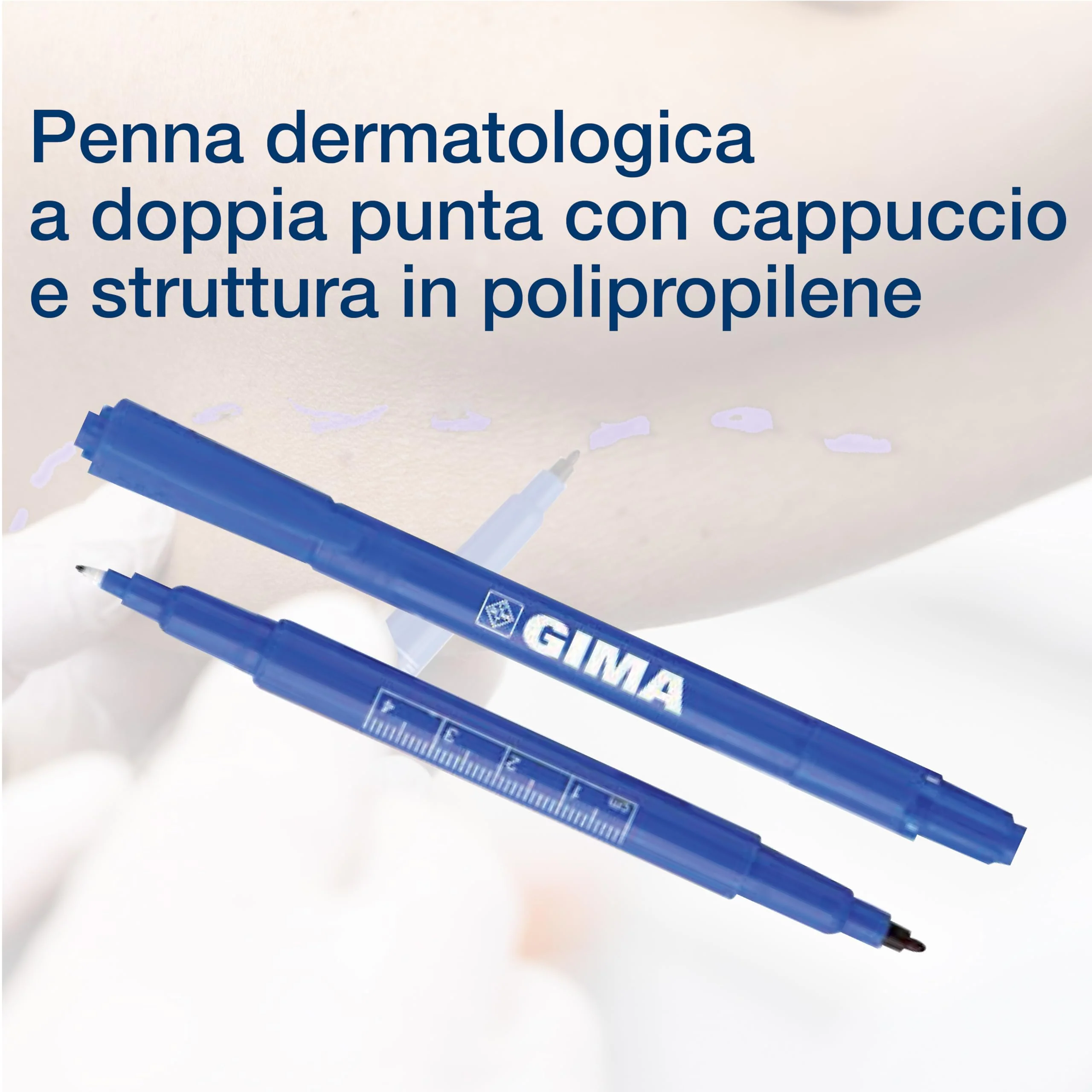 Gima - Dermatological double pen with cap structure made of polypropylene, tip made of polyester fibre, 10 pieces, 33179 - Image 3