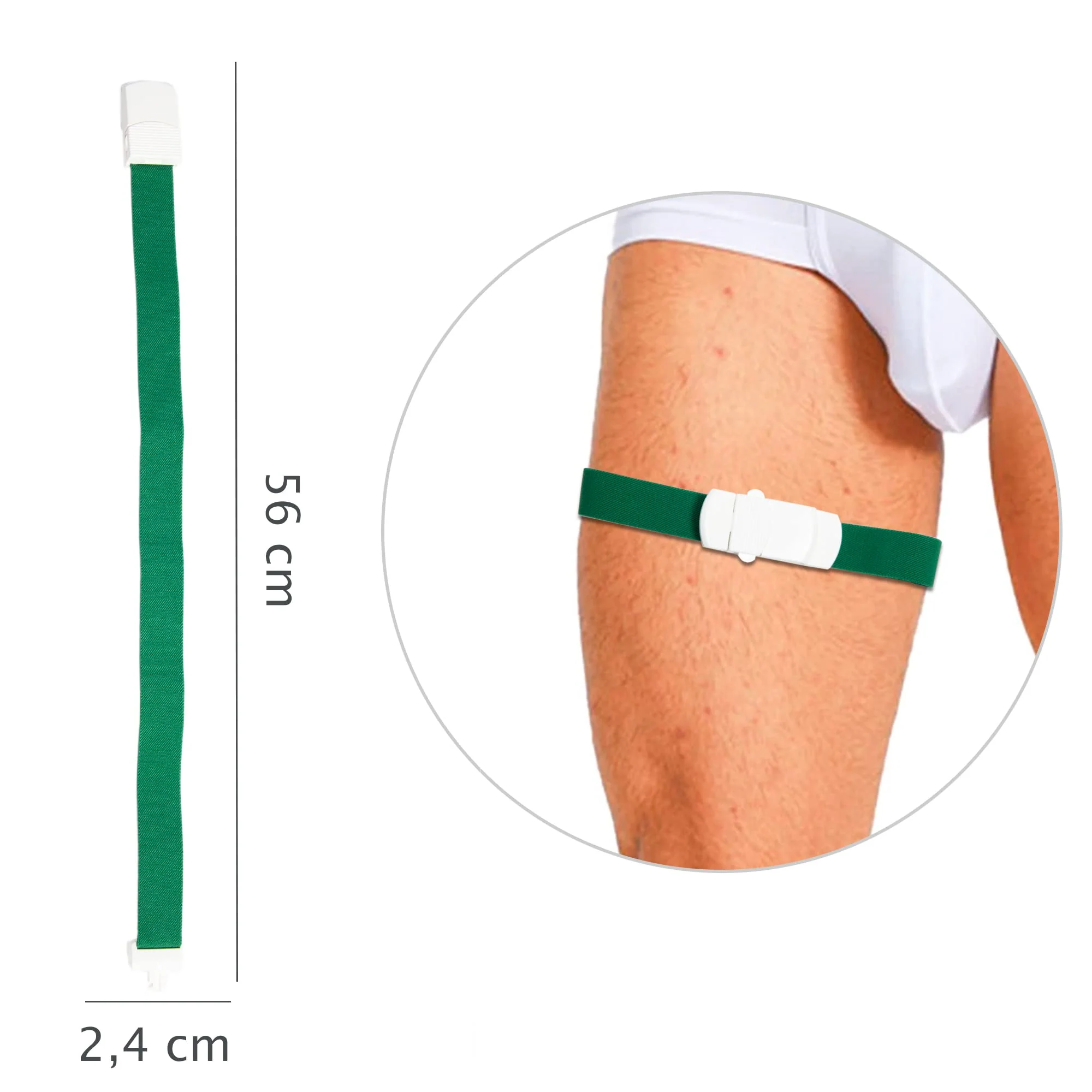 Gima Jetpull 2 Latex Free Tourniquet with Patented Closure for Instant or Gradual Release, One-Hand Manoeuvrability, Washable at 60/90°C and Autoclavable, Green, 56 x 2.4 cm, Pack of 1 - Image 7