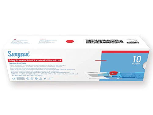 Gima Sterile Scalpels made of Rust-Proof Stainless Steel, ABS Handle, for Single Use, Premium, Safety Blade Guard 11 - Image 2