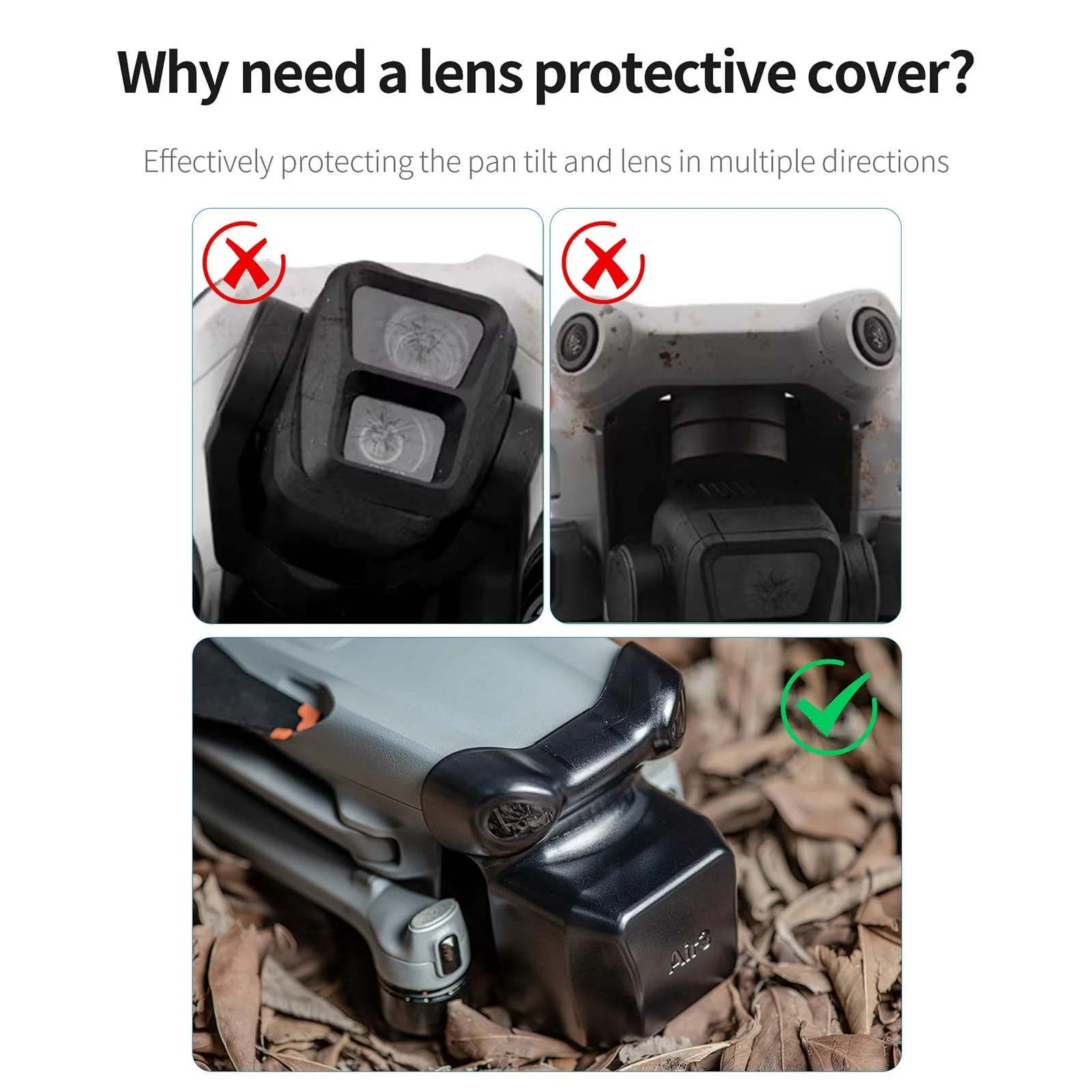 Gimbal Camera Lens Protective Cover Protector for DJI Air 3 Accessories, Lens Dustproof Cap Anti-Scratch Guard - Image 5