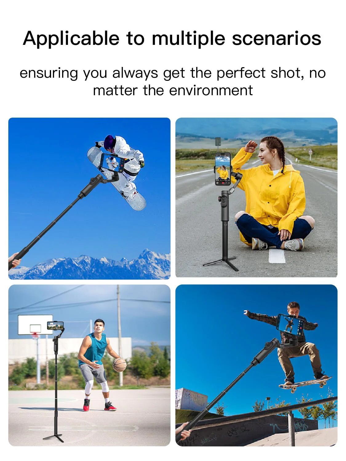Gimbal Extension Rod, 29" Extension Pole for DSLR Cameras, Adjustable Selfie Stick with 1/4 Screw Interface, Compatible with a Range of Handheld Gimbal and Other Universal Interface Devices - Image 7