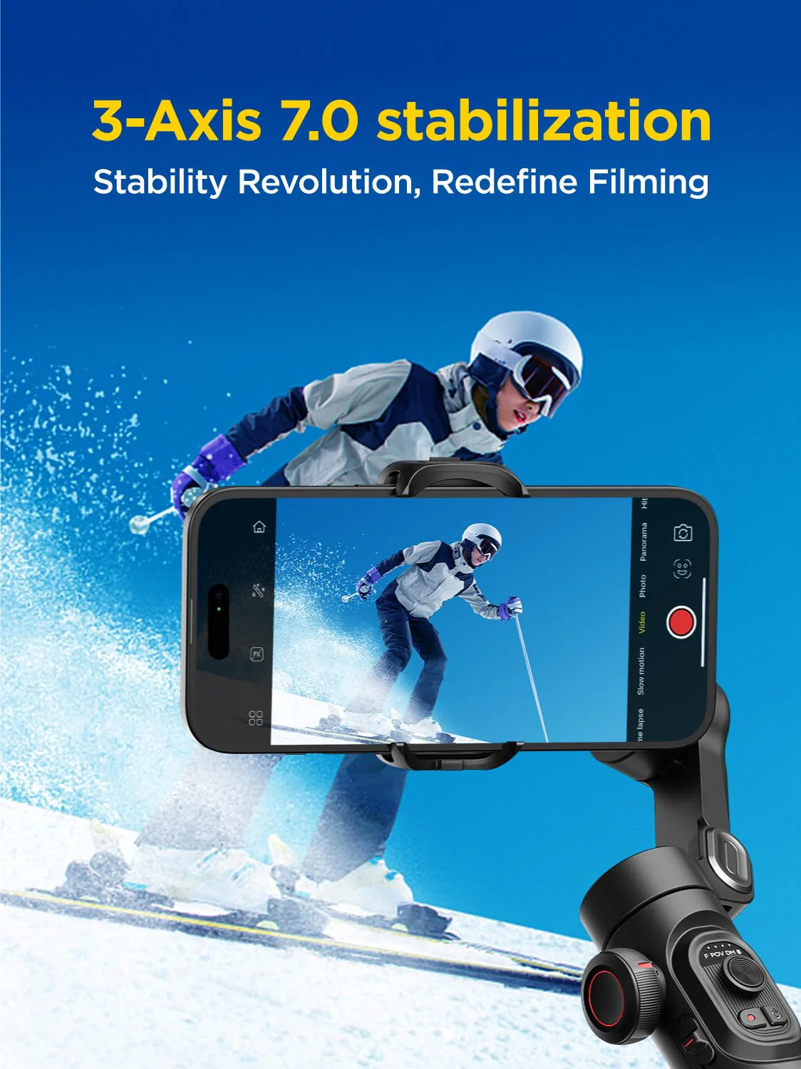 Gimbal Stabilizer for Smartphone, iPhone Gimbal w/Focus Wheel Face/Object Tracking Gimbal for iPhone 15 14 Pro Max/Android Foldable 3-Axis Handheld Phone Gimbal for Video Recording -Smart XE Smart XE - Image 2
