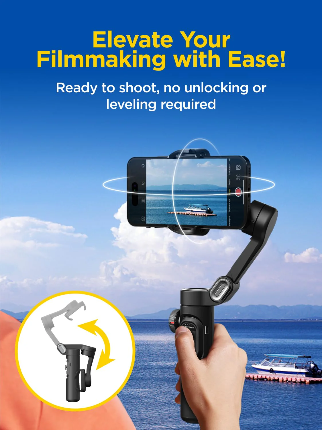 Gimbal Stabilizer for Smartphone, iPhone Gimbal w/Focus Wheel Face/Object Tracking Gimbal for iPhone 15 14 Pro Max/Android Foldable 3-Axis Handheld Phone Gimbal for Video Recording -Smart XE Smart XE - Image 7