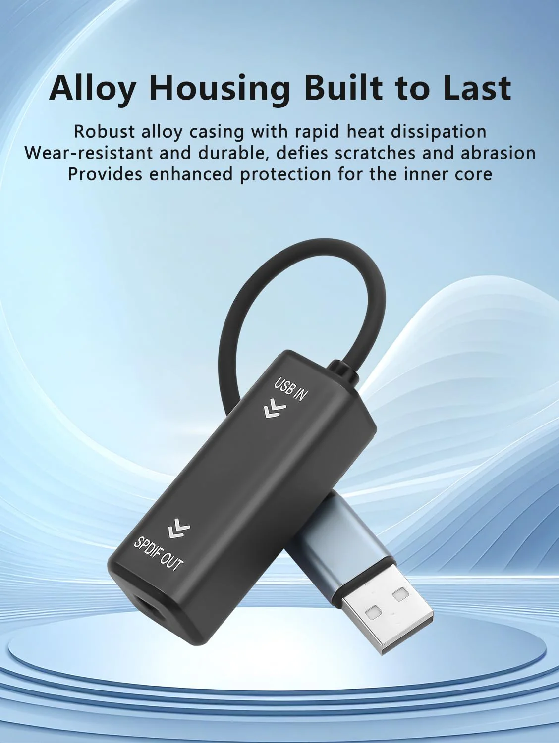 GINTOOYUN 24 Bit 96K Sampling Rate USB to Fiber Optic Audio Converter 10CM/0.32FT Optical Interface USB to Fiber Optic Audio Converter TV Computer Connection Echo Wall Speaker - Image 2