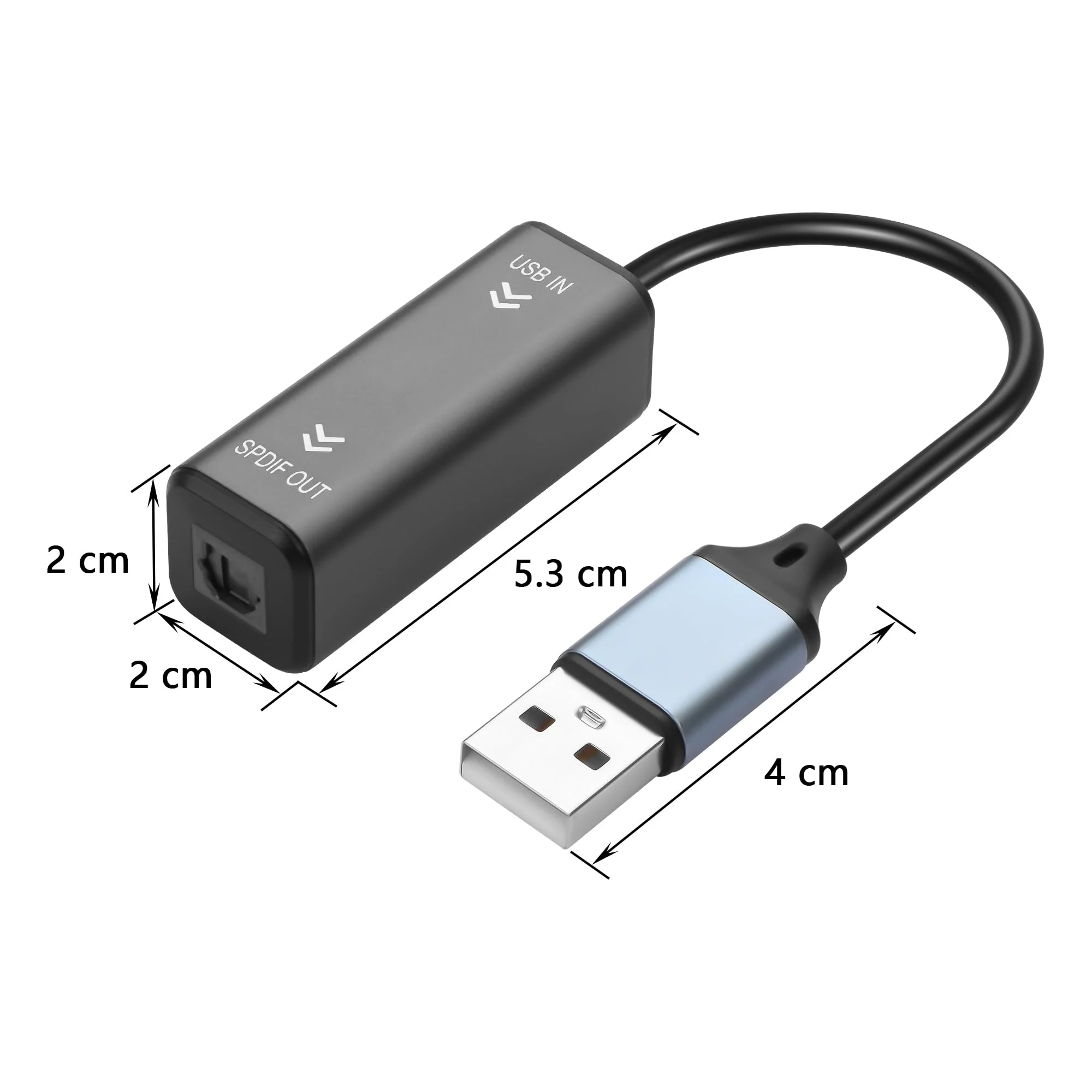 GINTOOYUN 24 Bit 96K Sampling Rate USB to Fiber Optic Audio Converter 10CM/0.32FT Optical Interface USB to Fiber Optic Audio Converter TV Computer Connection Echo Wall Speaker - Image 7