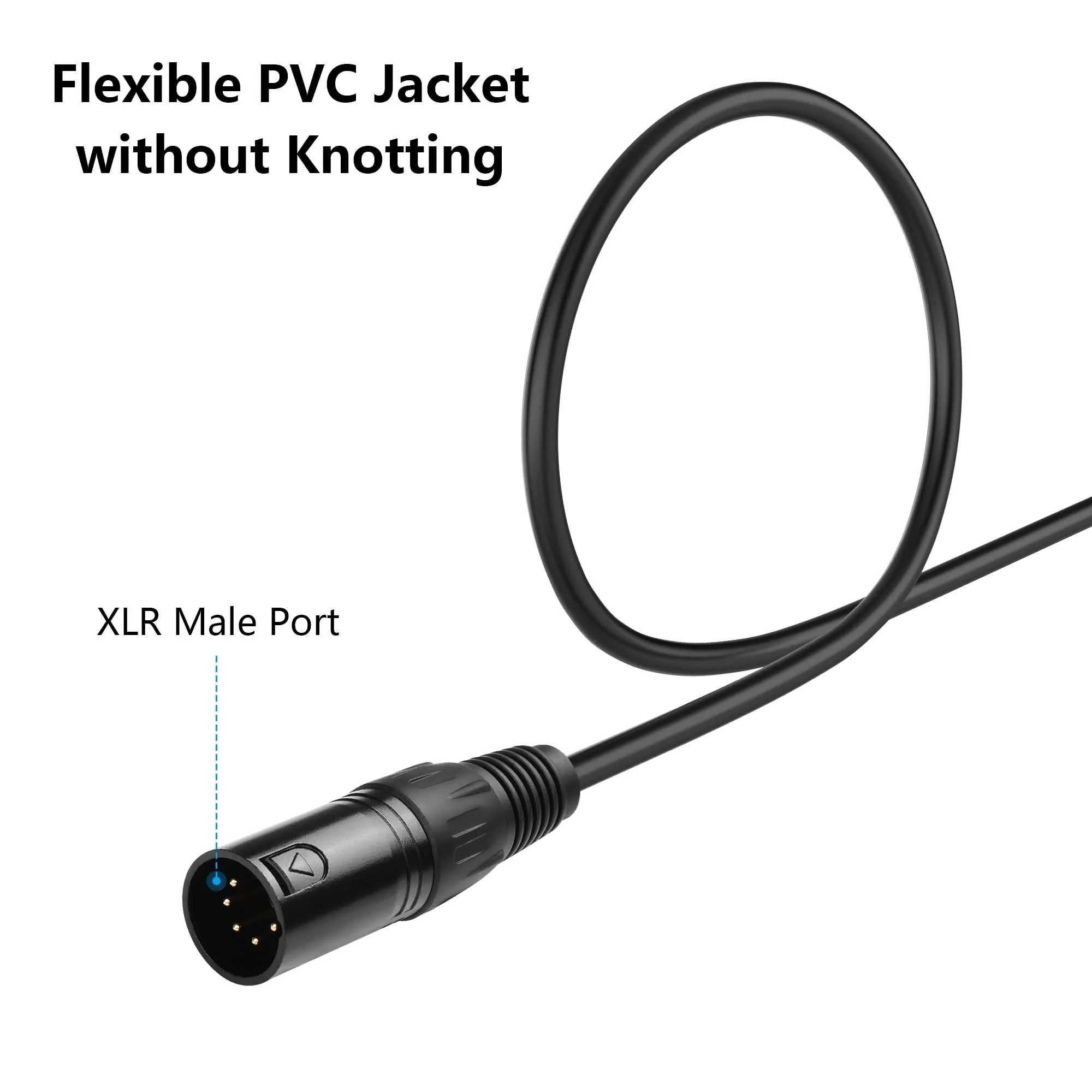 GINTOOYUN 5 Pin XLR to RJ45 Adapte Cable 2 Pcs DMX XLR 5 Pin Male to RJ45 Male Connector Extension Cable XLR Audio Cable for amplifiers,Mixers, KTV Equipment,Lighting and Sound（30CM/11.8in） 5 PIN XLR Male to RJ45 Male - Image 7