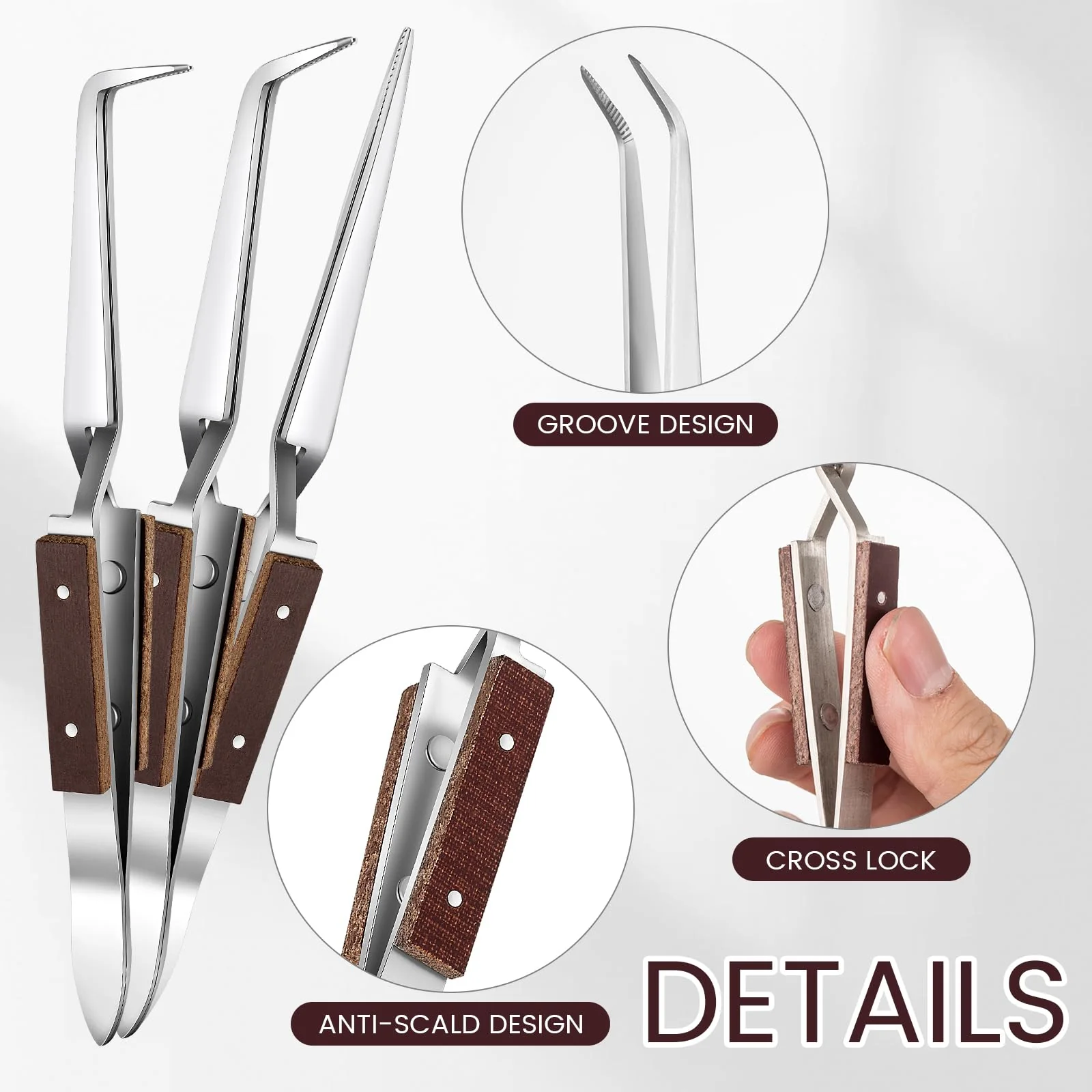 Gisafai 6 Pcs Jewelry Soldering Kit Include 2 Honeycomb Ceramic Block 1 Copper Tongs 3 Tweezers, Soldering Boards Plate Jewelers Making Melting Casting Tools Supplies - Image 3