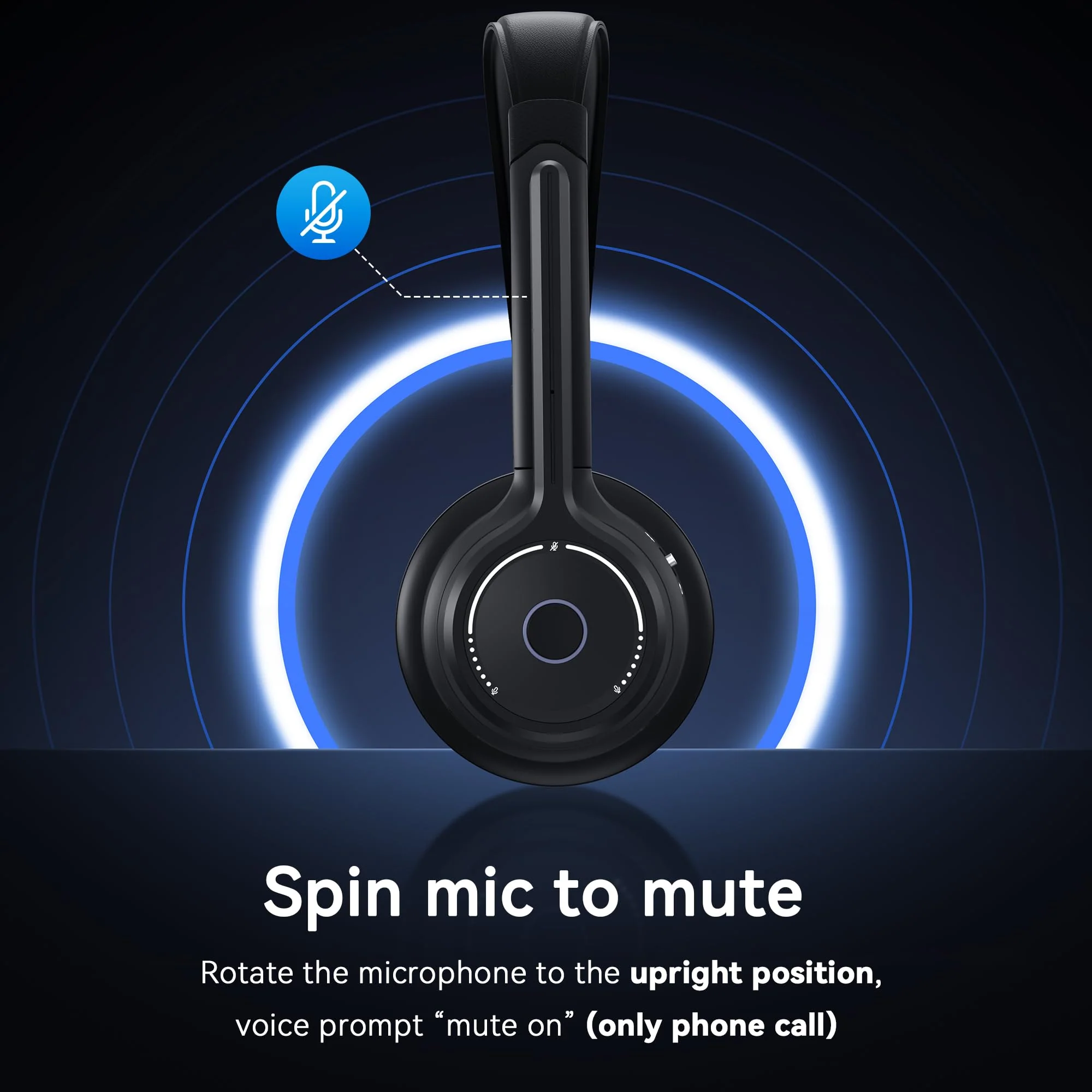 Gixxted (2026 Upgraded) Wireless Headset with Mic for Work, Bluetooth Headset with Noise Canceling Microphone, Wireless Headphones with Mic and USB Dongle and Mute, Fit for Computer/PC/Teams Black - Image 4