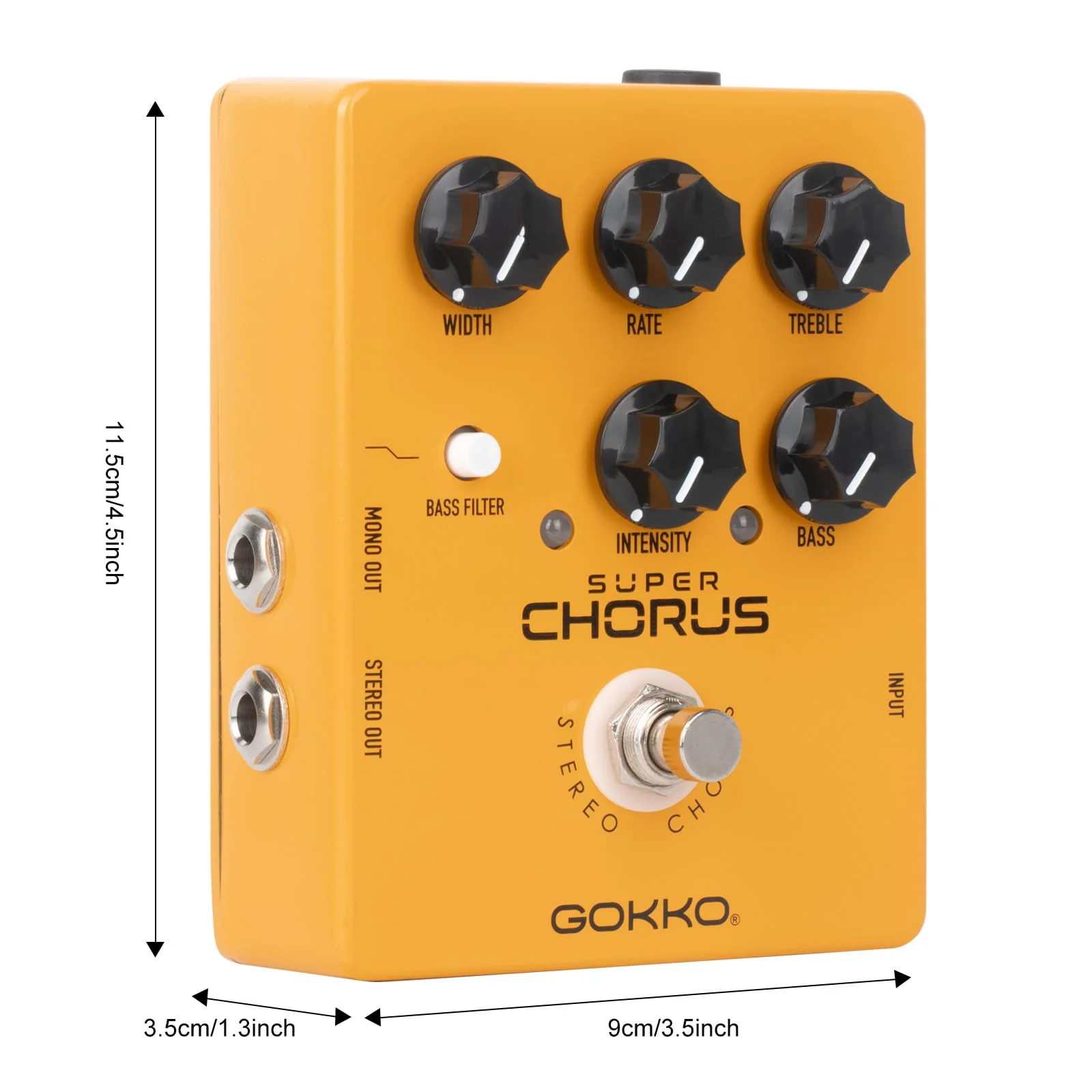 GK-65 Super Chorus Guitar Effect Pedal with Bass and Treble Controls, Analog Technology, and Stereo Output - Image 3