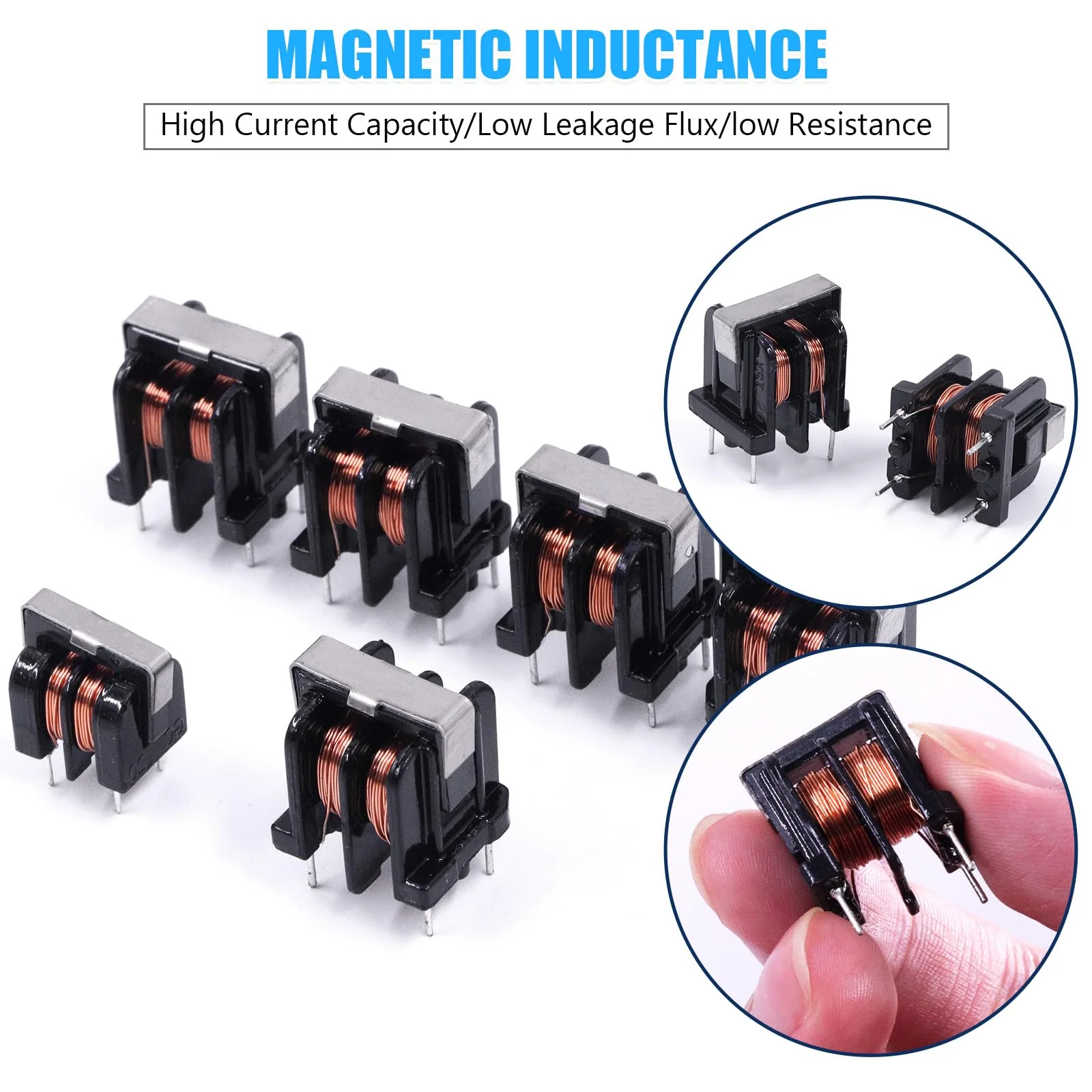 Glarks 24pcs 5/10/15/20/30/40 MH Toroid Magnetic Inductor Kit, Copper Wire Wind Wound Inductance Coil, Inductance Copper Coil for Transformers DIY Circuit Board UU9.8 x 5MH, UU10.5 x 10MH 15MH 20MH 30MH 40MH - Image 3