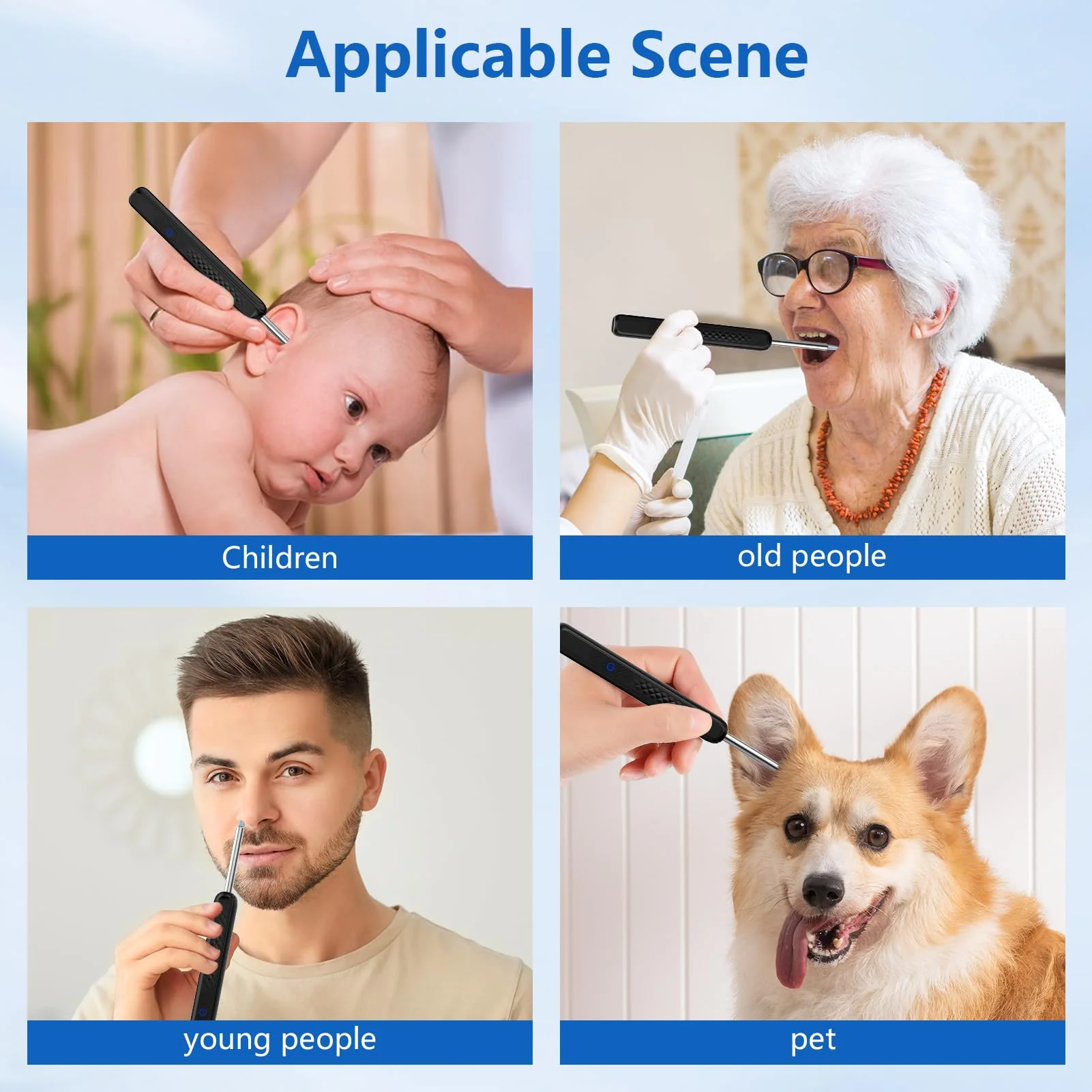 GlasFlength Ear Wax Remover Otoscope, WiFi Ear Cleaner with 1296P HD Camera Wireless Waterproof Ear Cleaner with 6 LEDs 3.6 mm Lens Ear Cleaner for iOS and Android Phones (Black) - Image 7