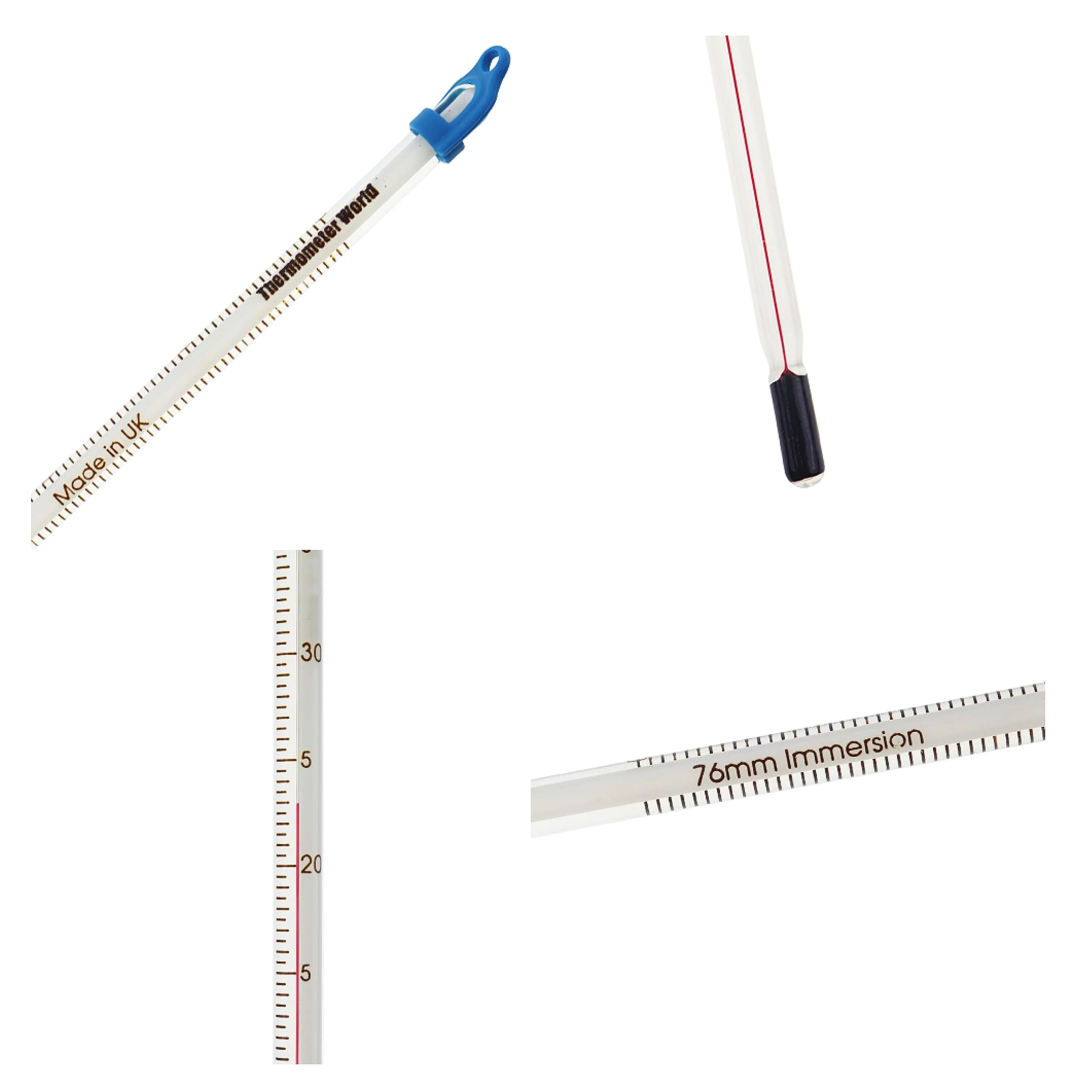 Glass Thermometer -10 to +50°C 300mm - For measuring water liquid for homemade wine and beer or laboratory and scientific use. Made in the UK - Image 2
