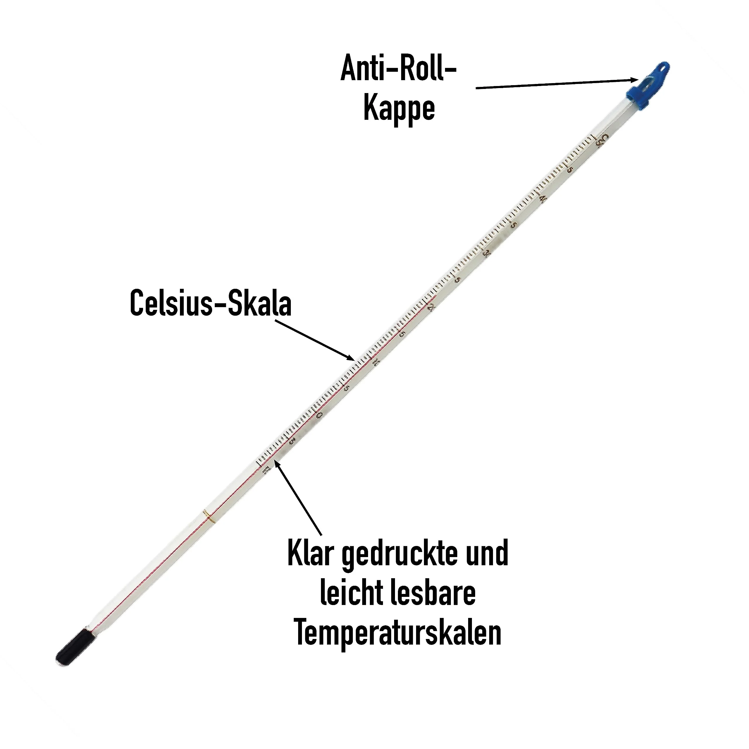 Glass Thermometer -10 to +50°C 300mm - For measuring water liquid for homemade wine and beer or laboratory and scientific use. Made in the UK - Image 5