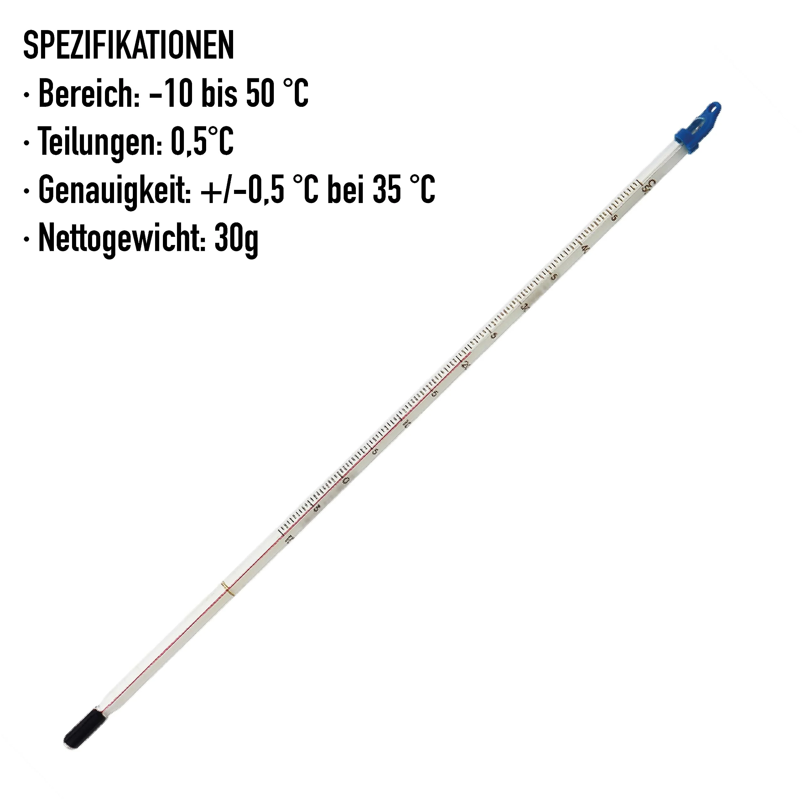 Glass Thermometer -10 to +50°C 300mm - For measuring water liquid for homemade wine and beer or laboratory and scientific use. Made in the UK - Image 7