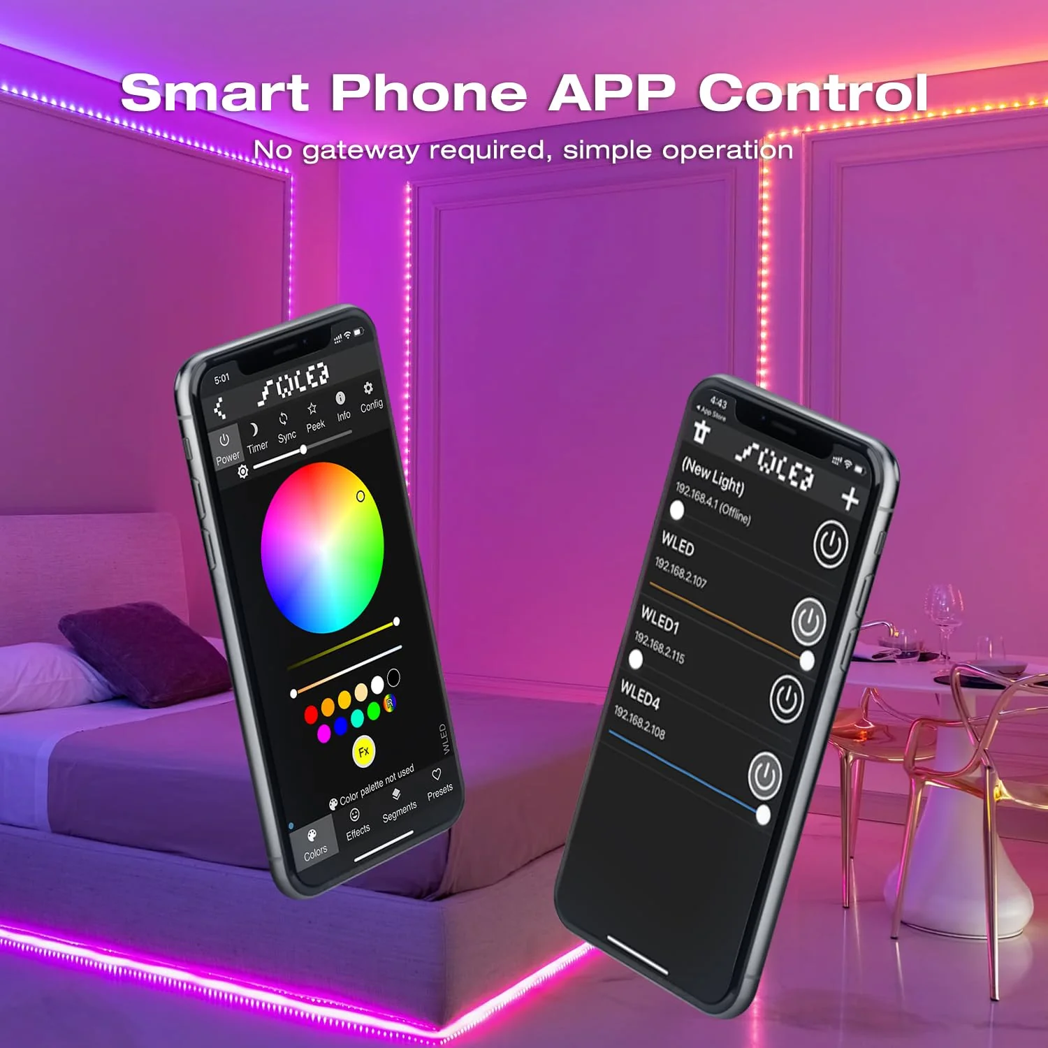 GLEDOPTO ESP32 WLED LED Controller with Mic Microphone DIY Lighting Music Dynamic Modes for WS2811 WS2812 SK6812 TM1814 WS2813 WS2815 Addressable FCOB LED Strip Lights - Image 4