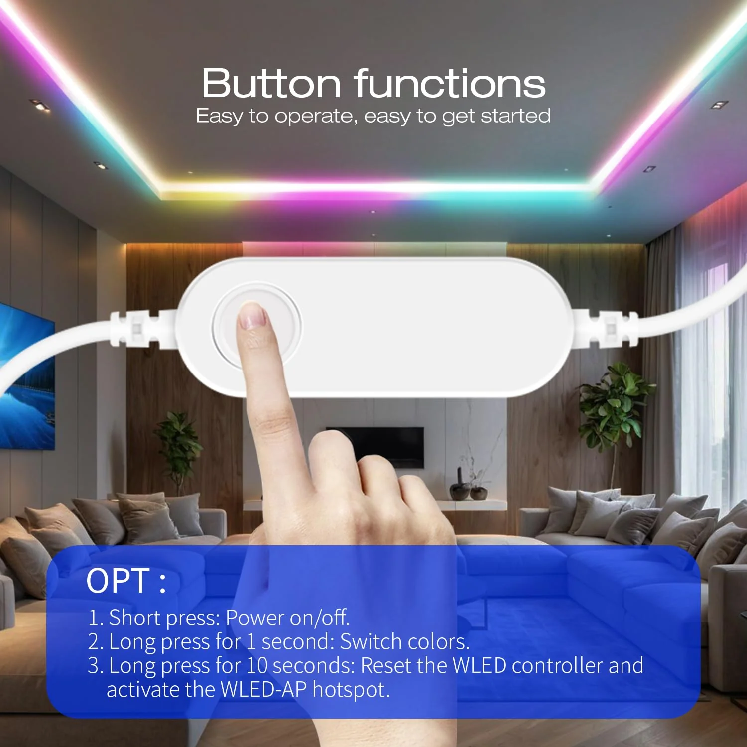 GLEDOPTO WLED ESP32 Mini LED Strip Controller DC12-24V RGB IC Digital with Mic Sound Mode Dynamic Lighting DIY for WS2811 WS2812 WS2812b SK6812 WS2815 Addressable FCOB LED Strip - Image 7